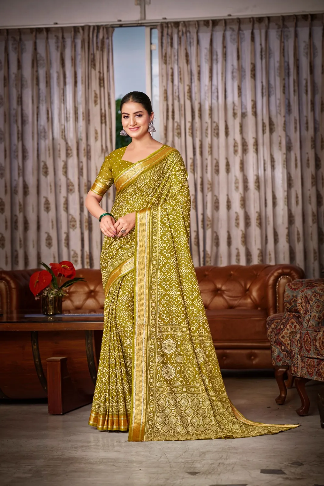 Pure Cotton Bandhni Printed Saree