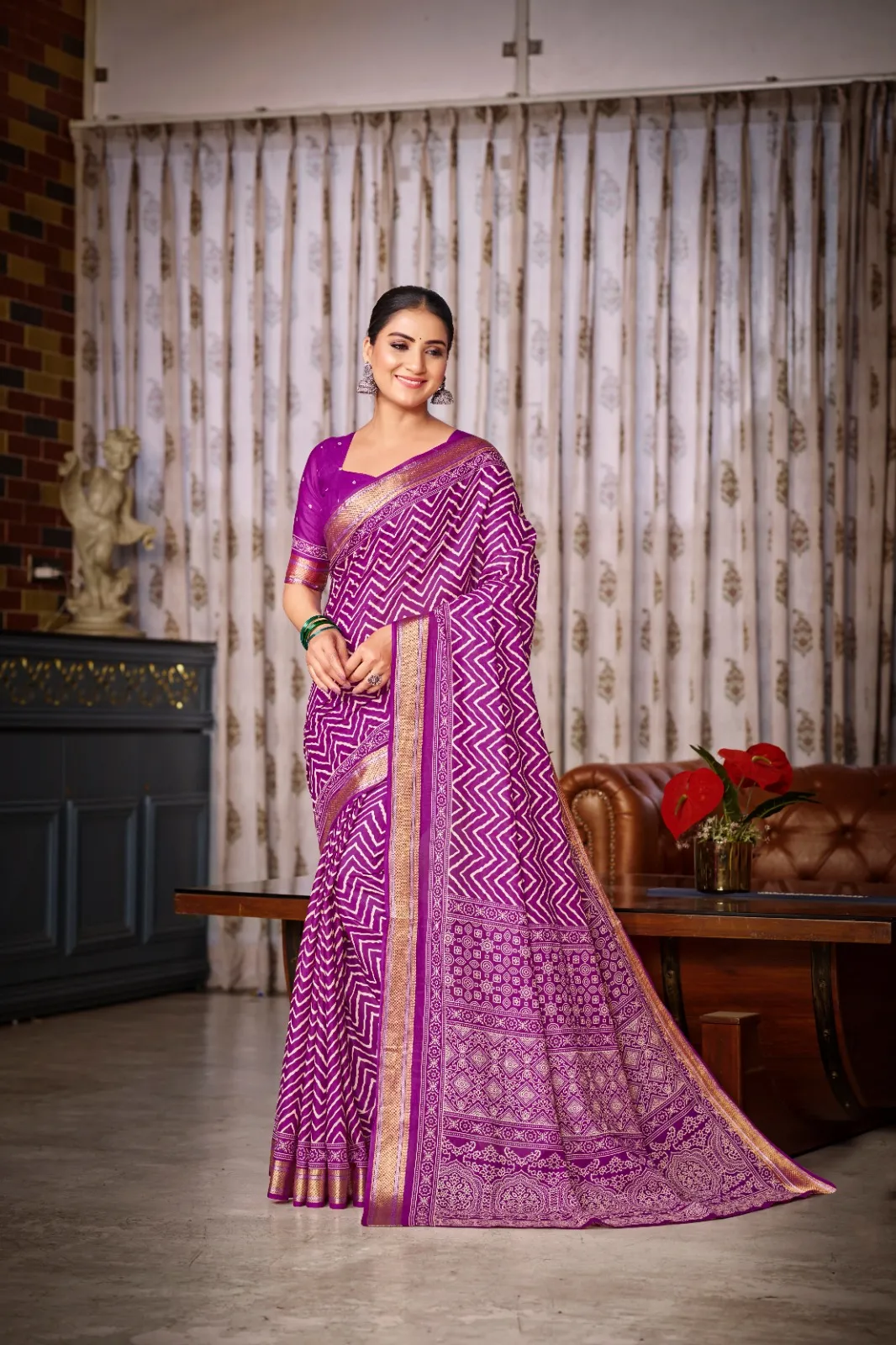 Pure Cotton Bandhni Printed Saree