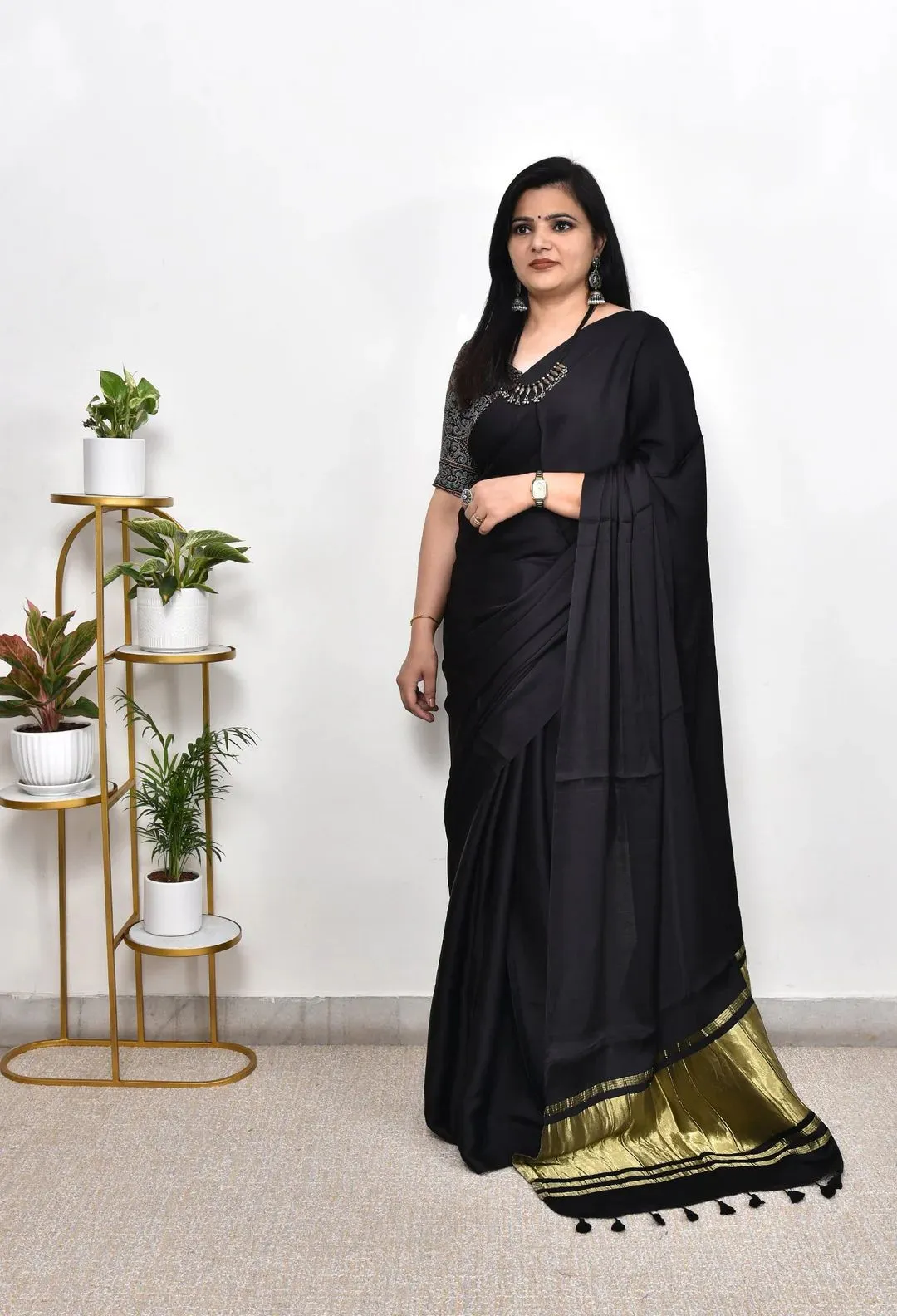 Pure Gaji Silk Plain Saree For Festive Season