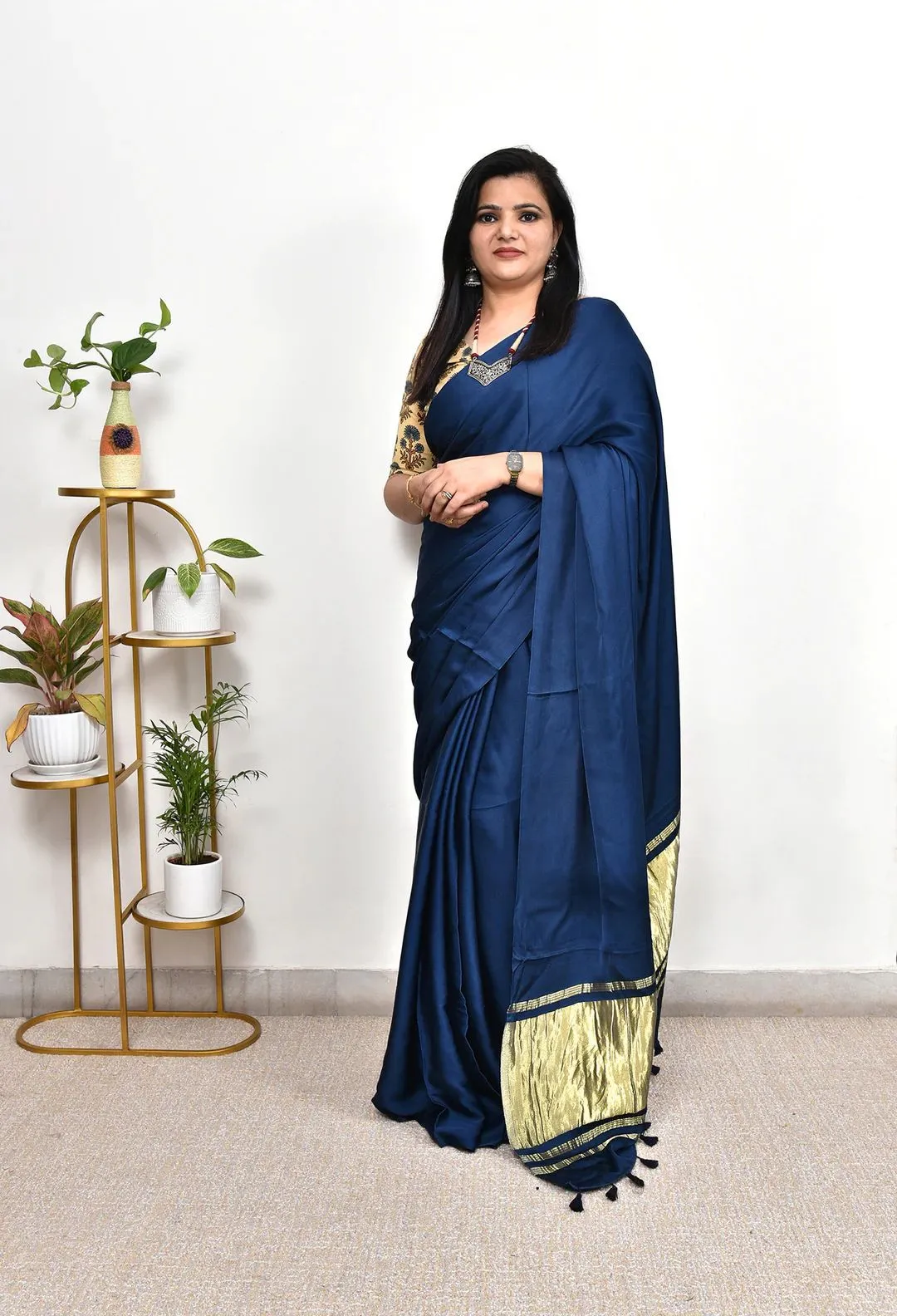 Pure Gaji Silk Plain Saree For Festive Season