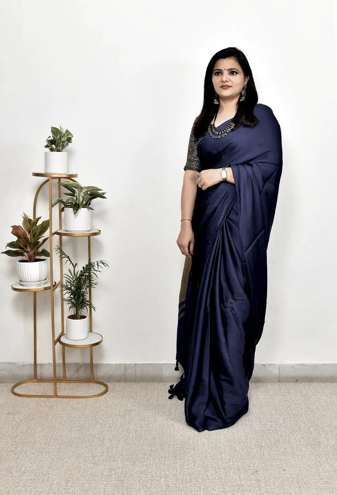 Pure Gaji Silk Plain Saree For Festive Season