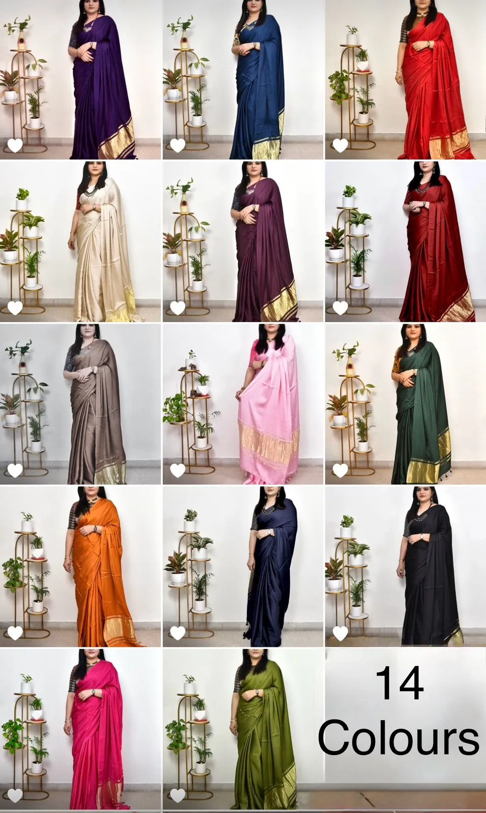Pure Gaji Silk Plain Saree For Festive Season