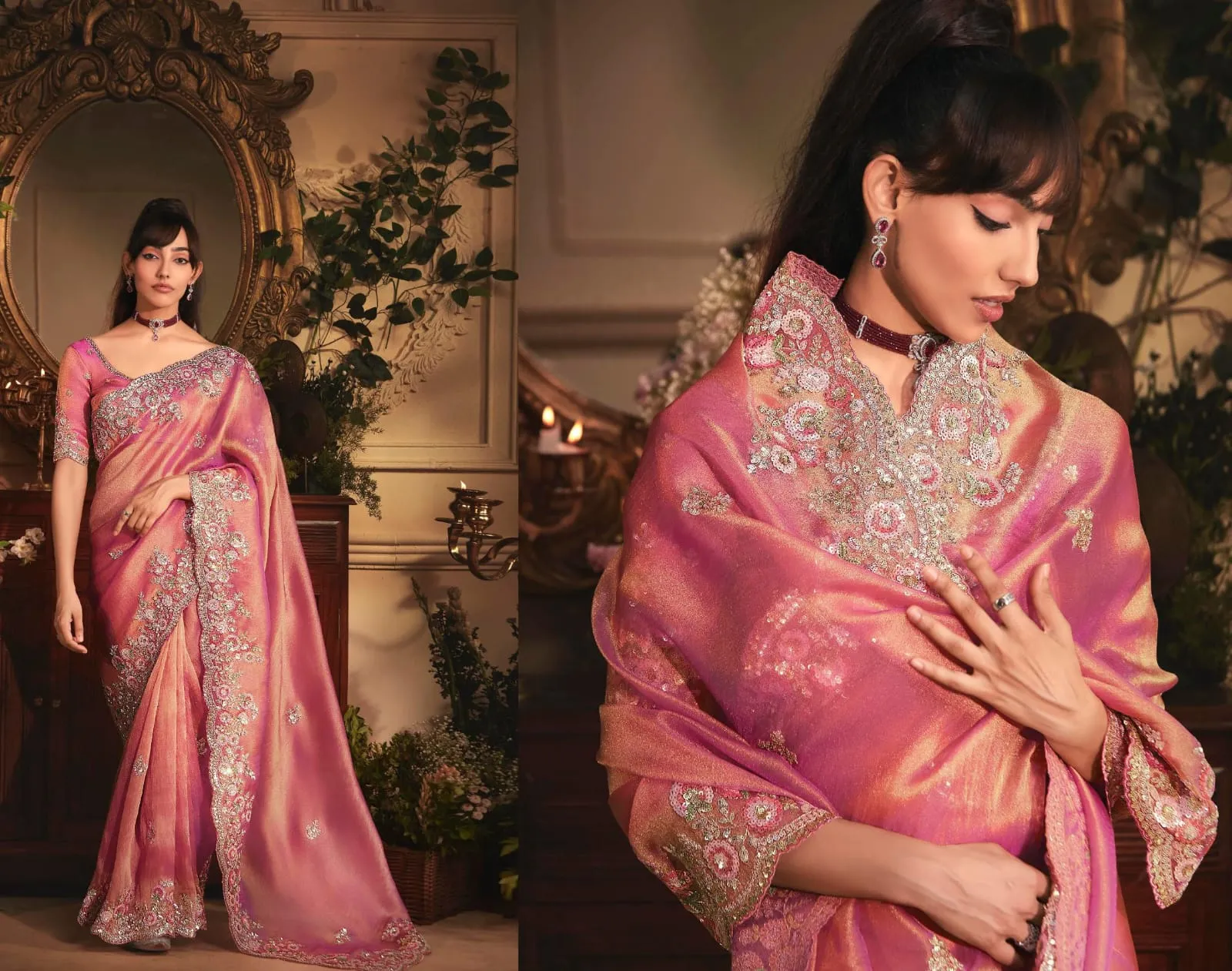 Pure Organza Handwork Saree 2025