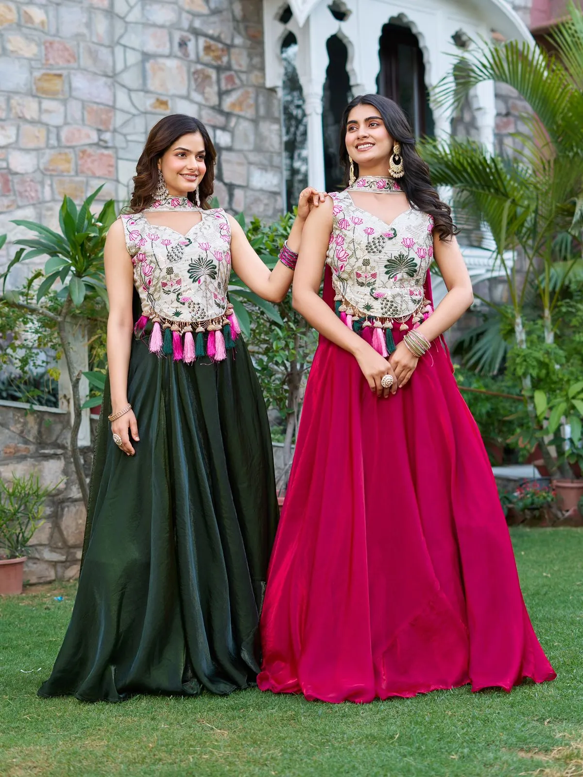Readymade Fancy Blouse with big Flair lehenga