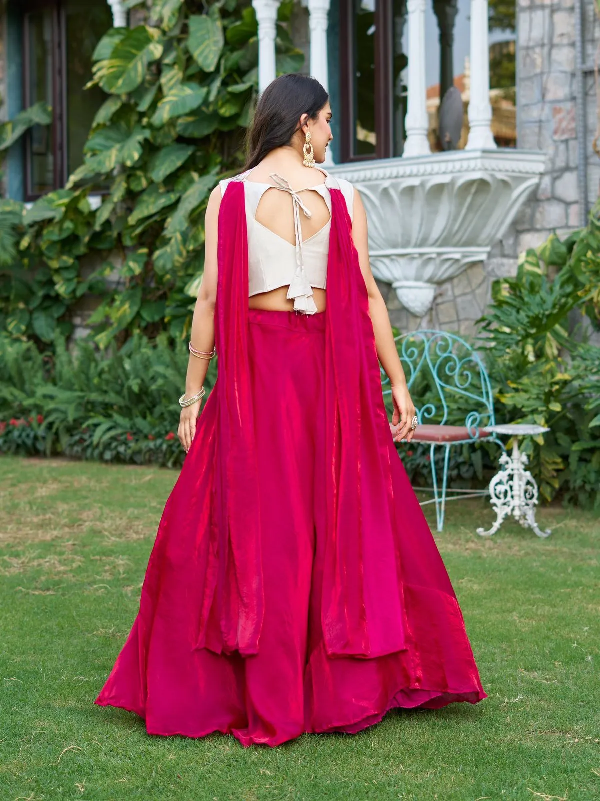 Readymade Fancy Blouse with big Flair lehenga