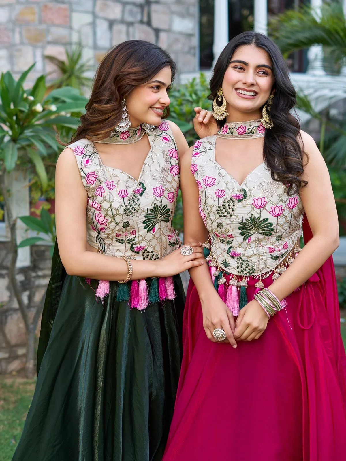 Readymade Fancy Blouse with big Flair lehenga