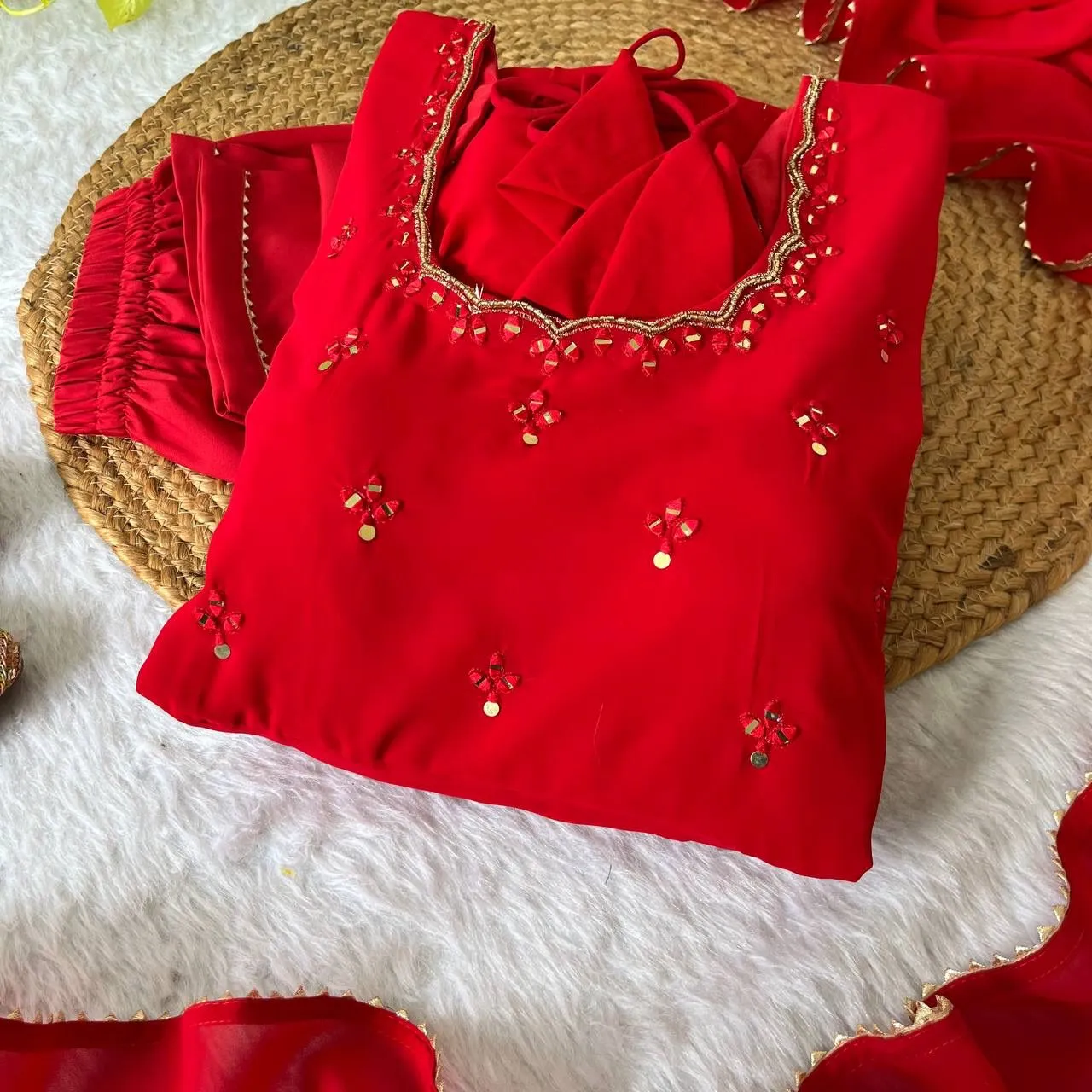 Red Anarkali for Karwa Chauth 2025