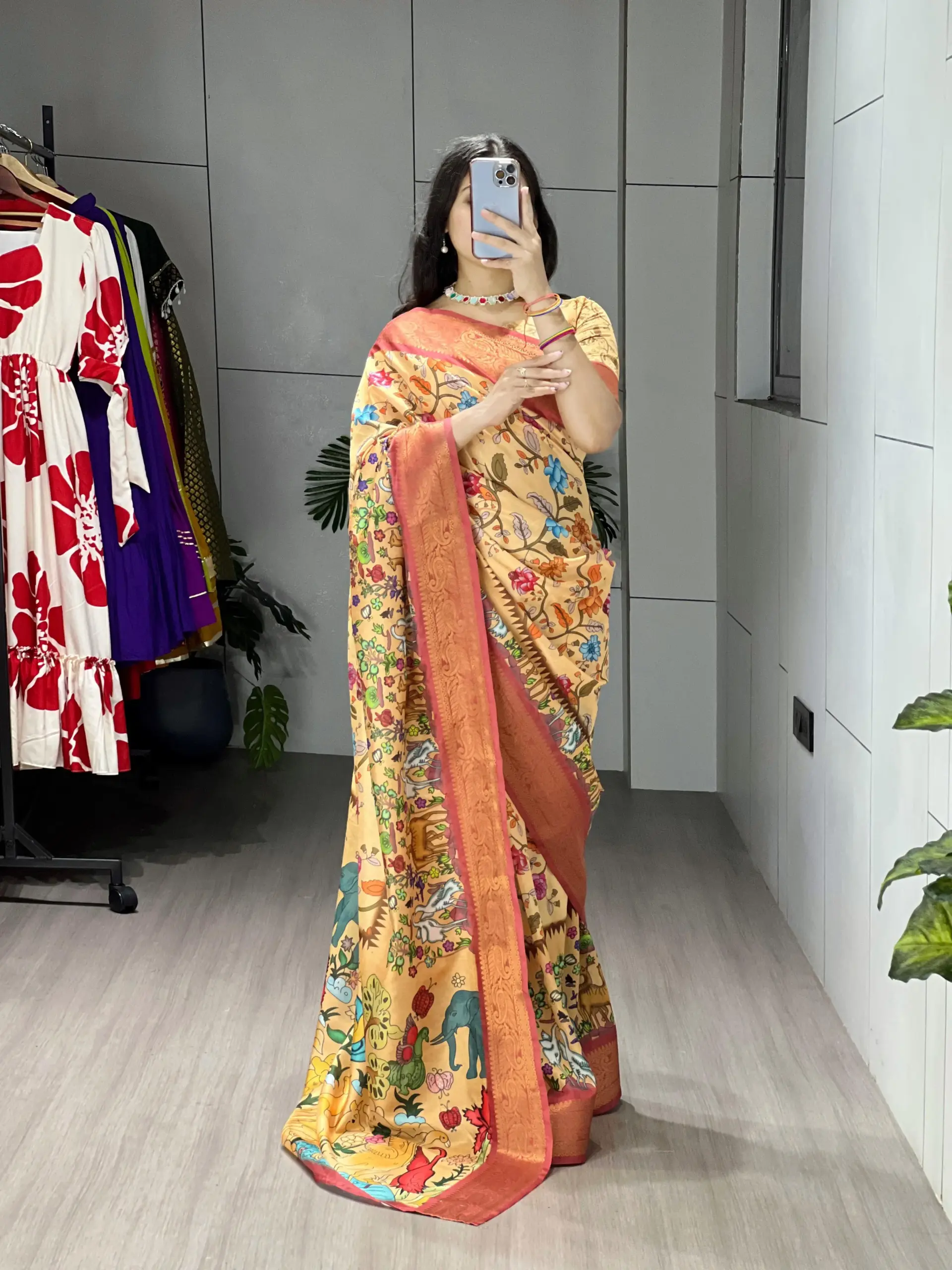 Soft Silk Printed Kalamkari Designs 2025