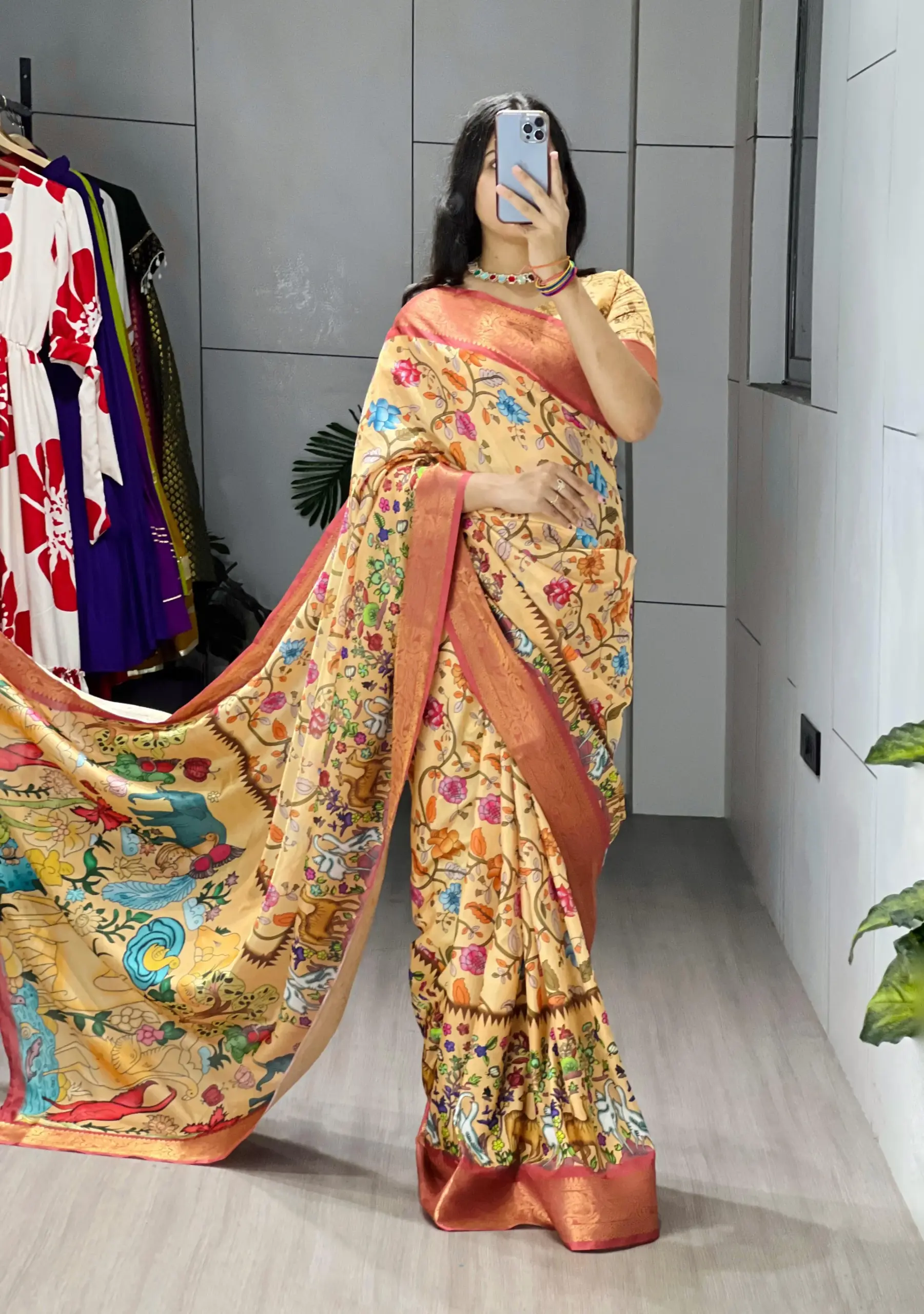 Soft Silk Printed Kalamkari Designs 2025