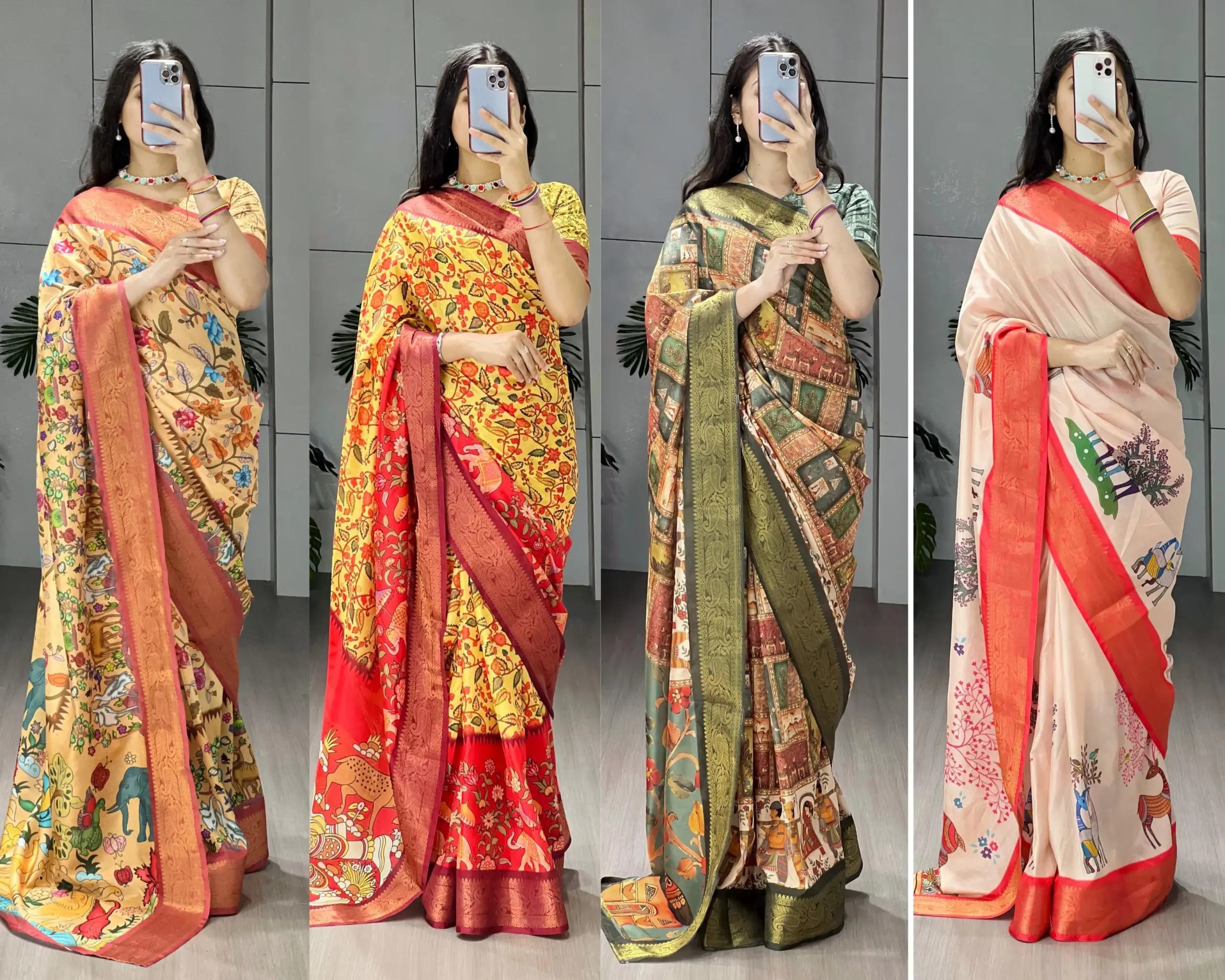 Soft Silk Printed Kalamkari Designs 2025