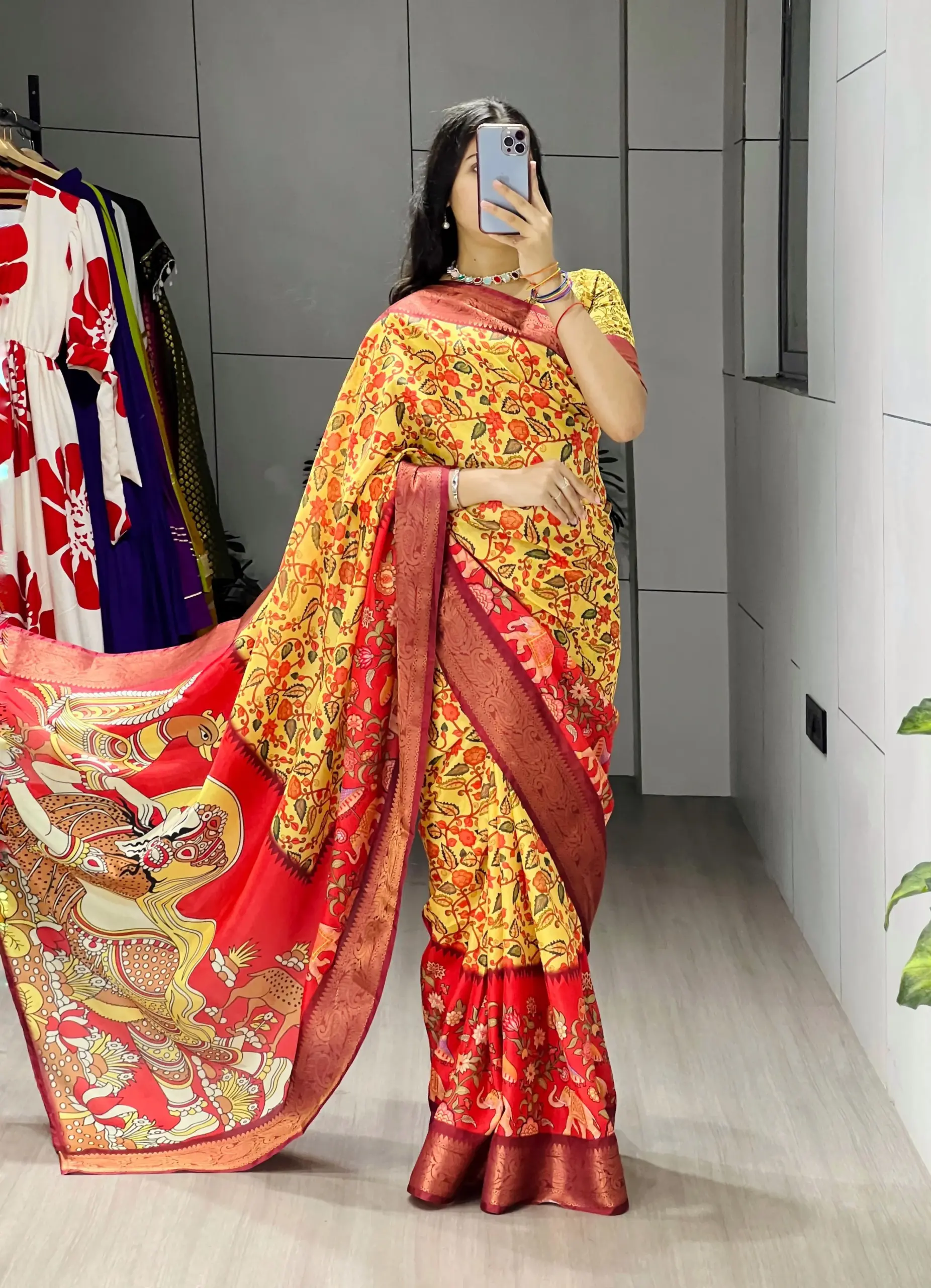 Soft Silk Printed Kalamkari Designs 2025