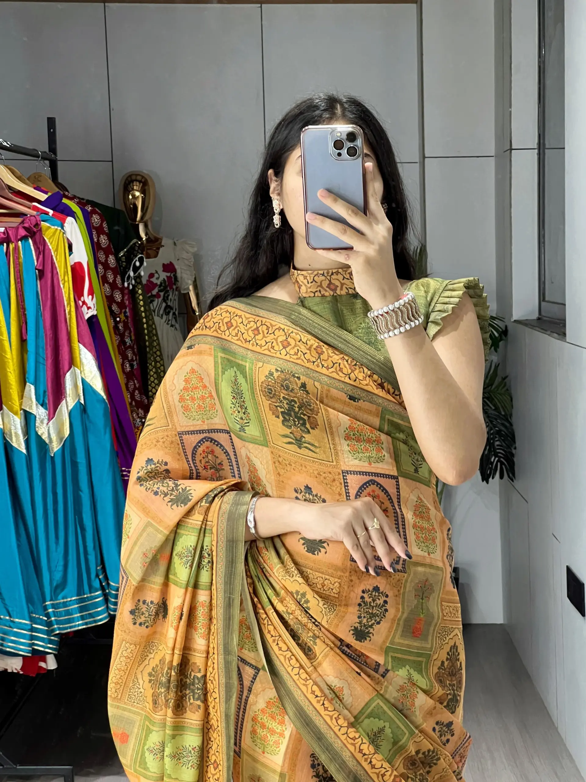 Stylish Printed Sarees for Diwali
