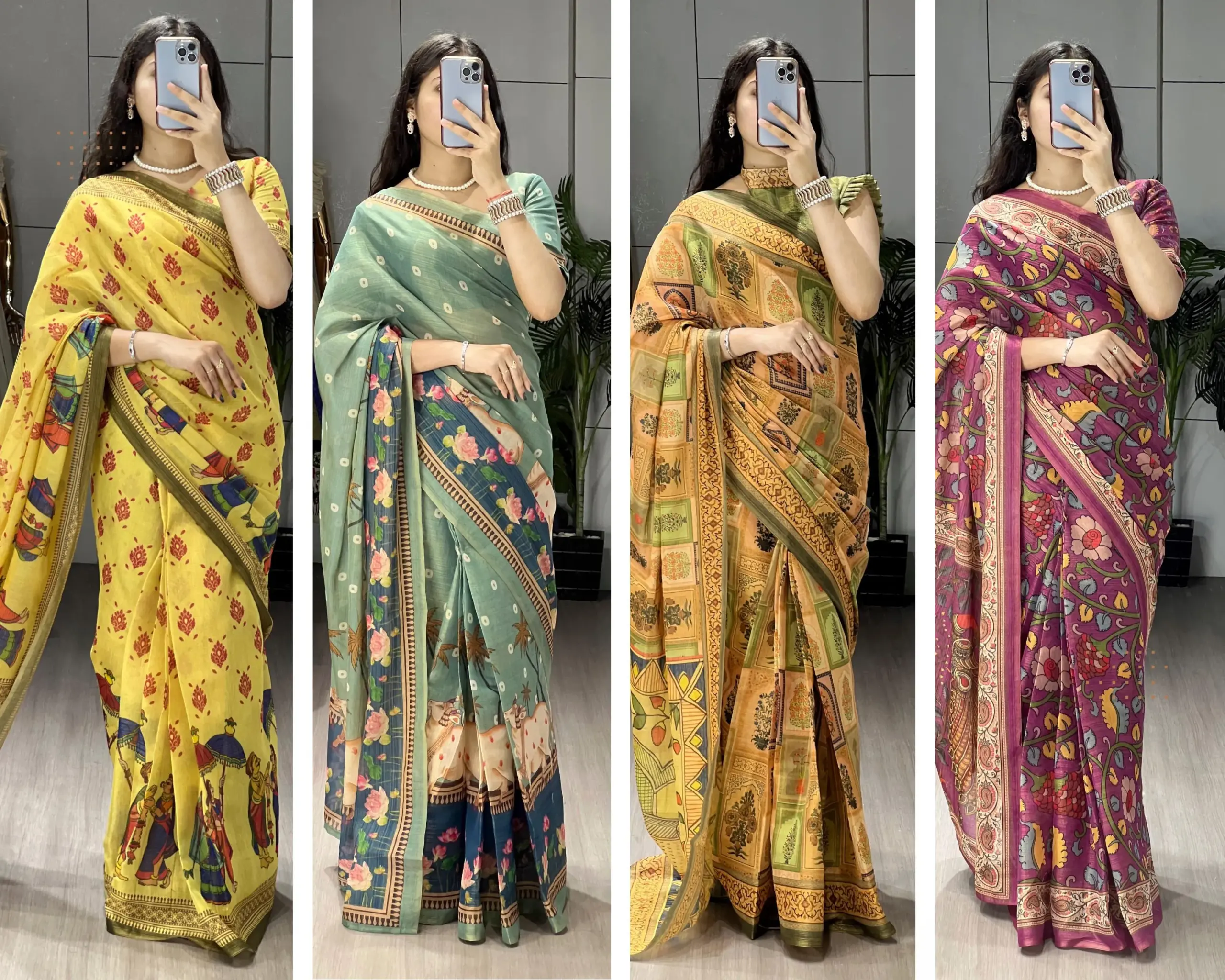 Stylish Printed Sarees for Diwali
