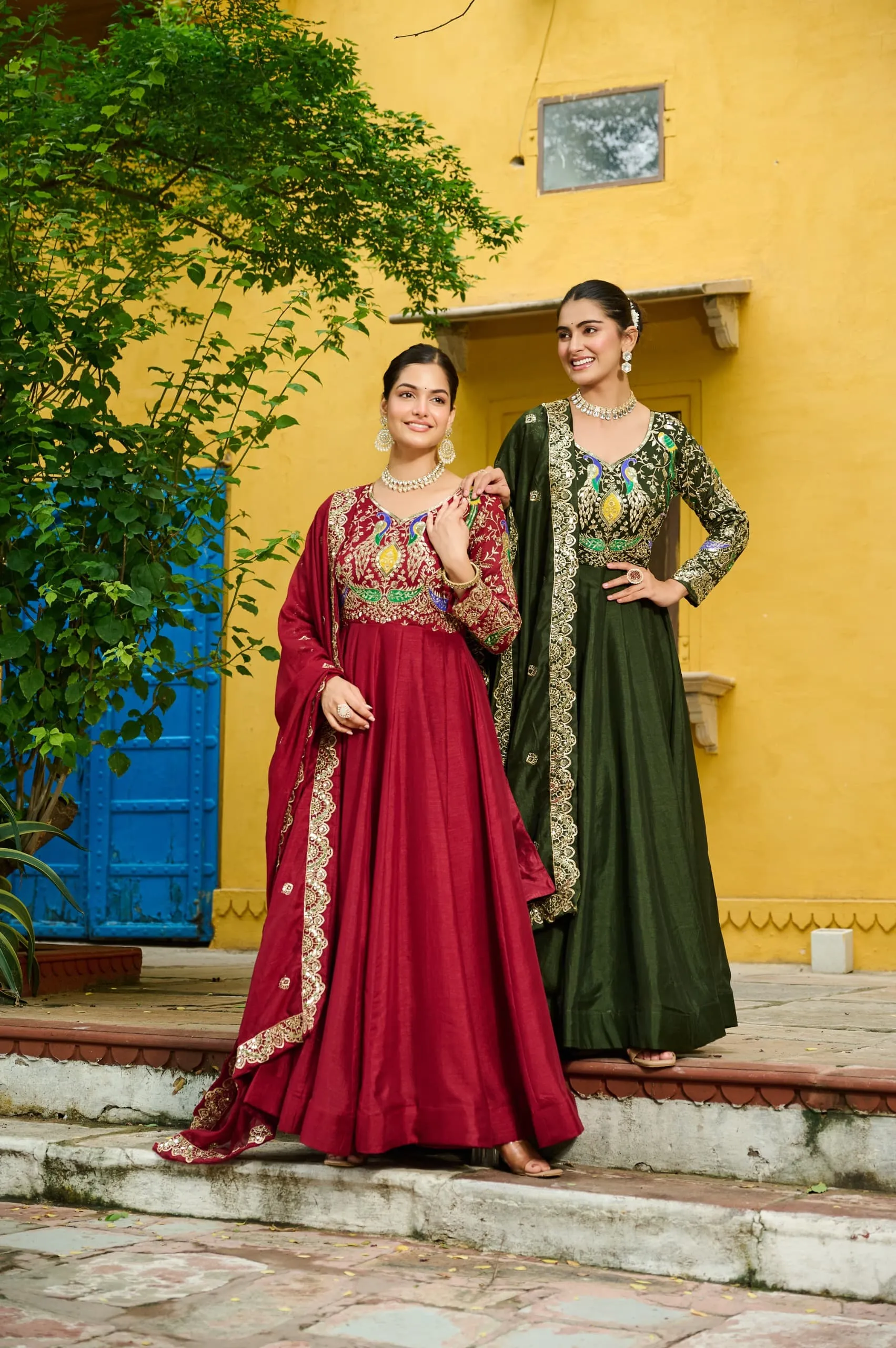Wedding 2025 Special Embroidered Gown with Dupatta