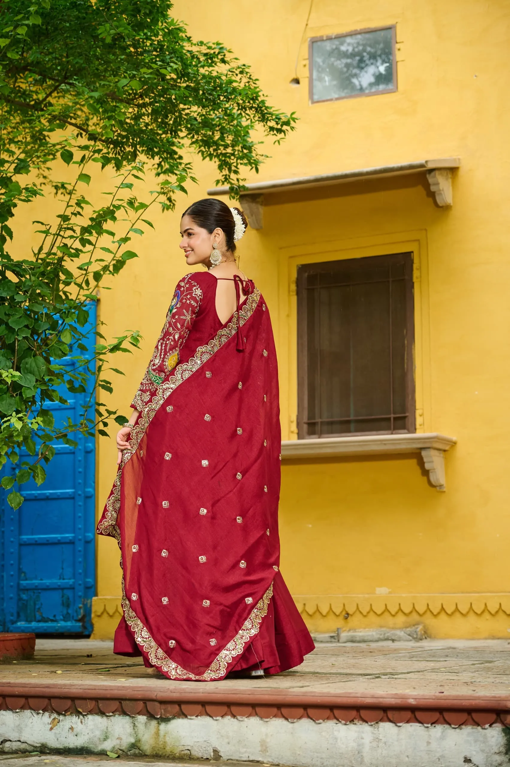 Wedding 2025 Special Embroidered Gown with Dupatta