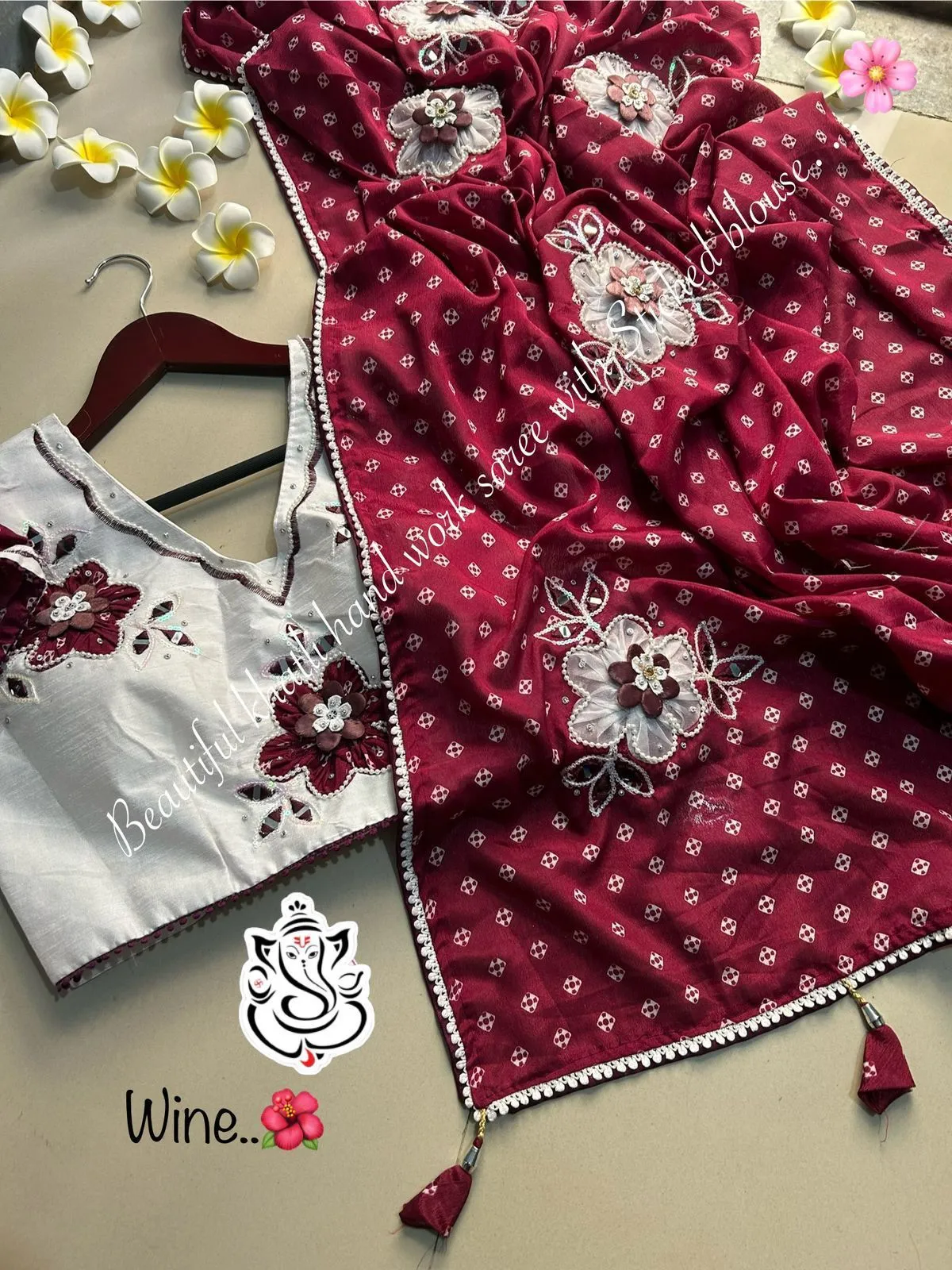 Wedding Special Bandhni Saree with Stitched blouse