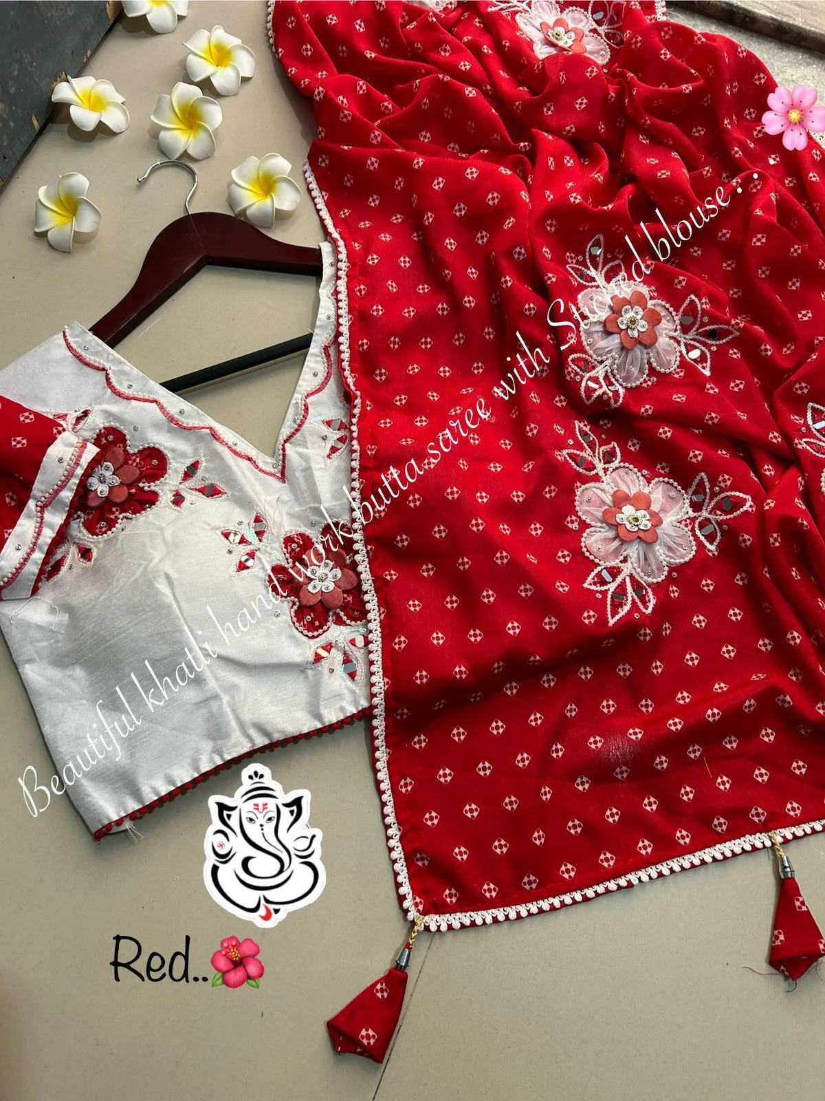 Wedding Special Bandhni Saree with Stitched blouse