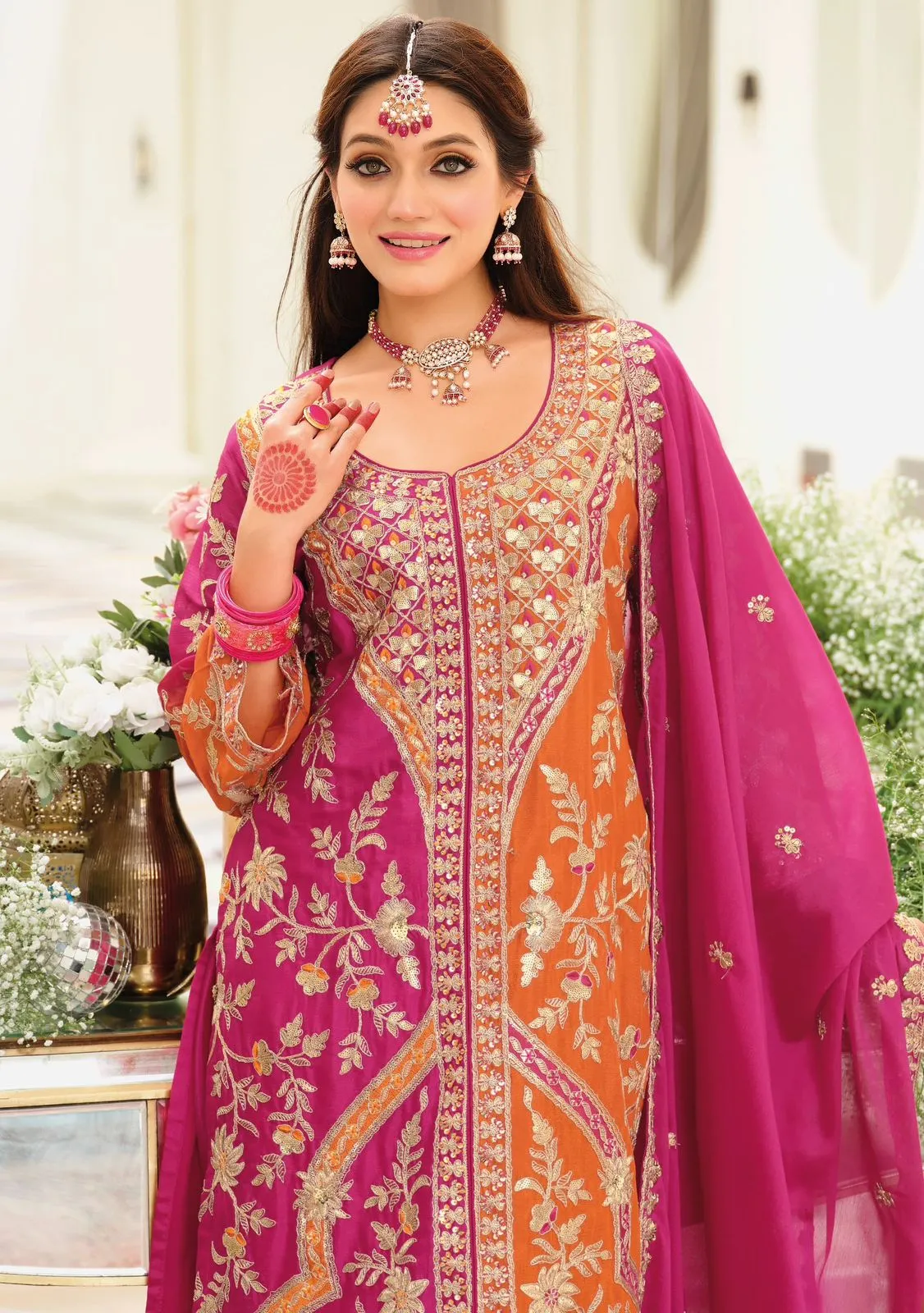 Wedding Special Stylish Plazzo Salwar Suit
