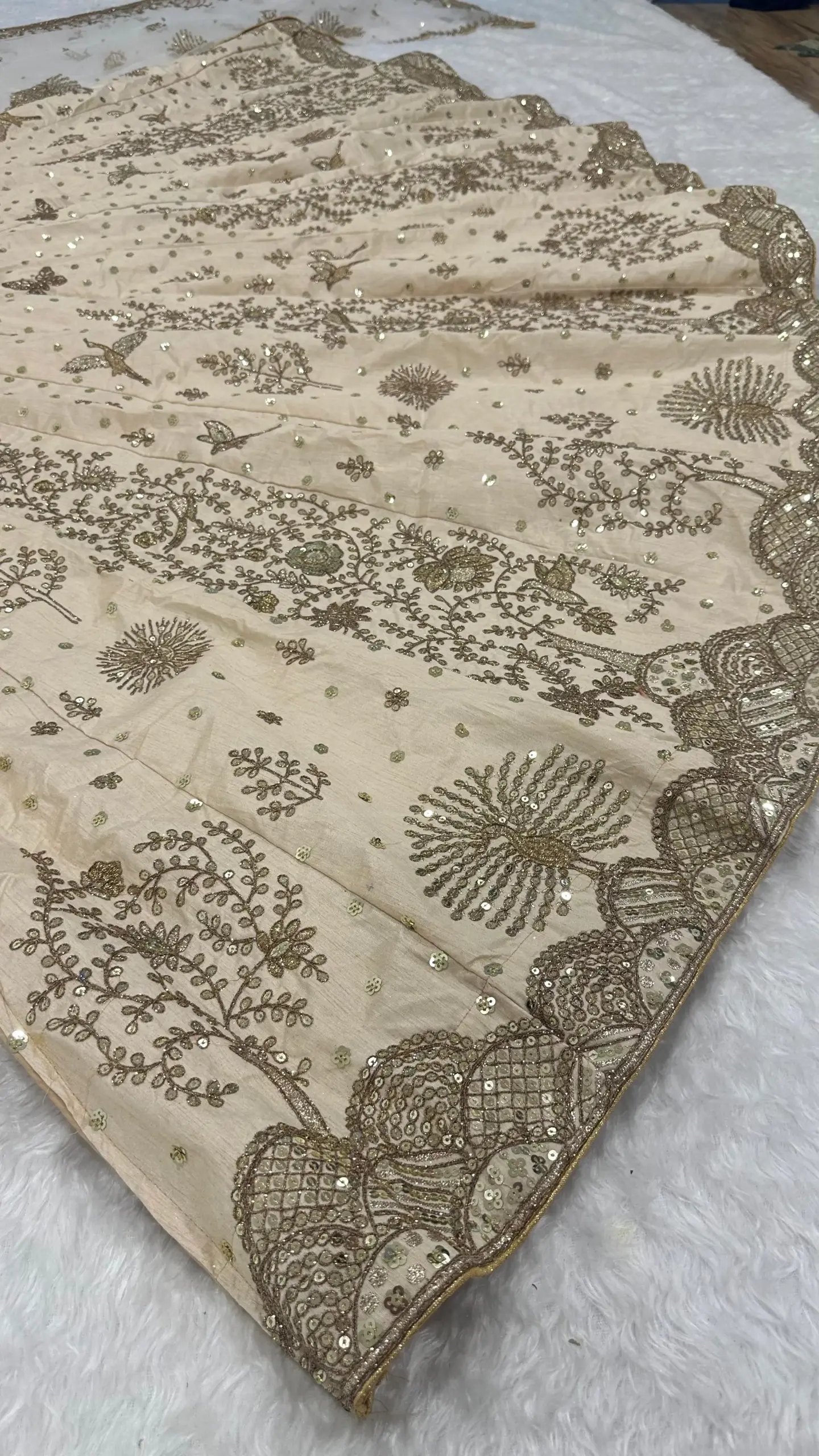 Wedding Wear Cream Lehenga Choli Design 2025