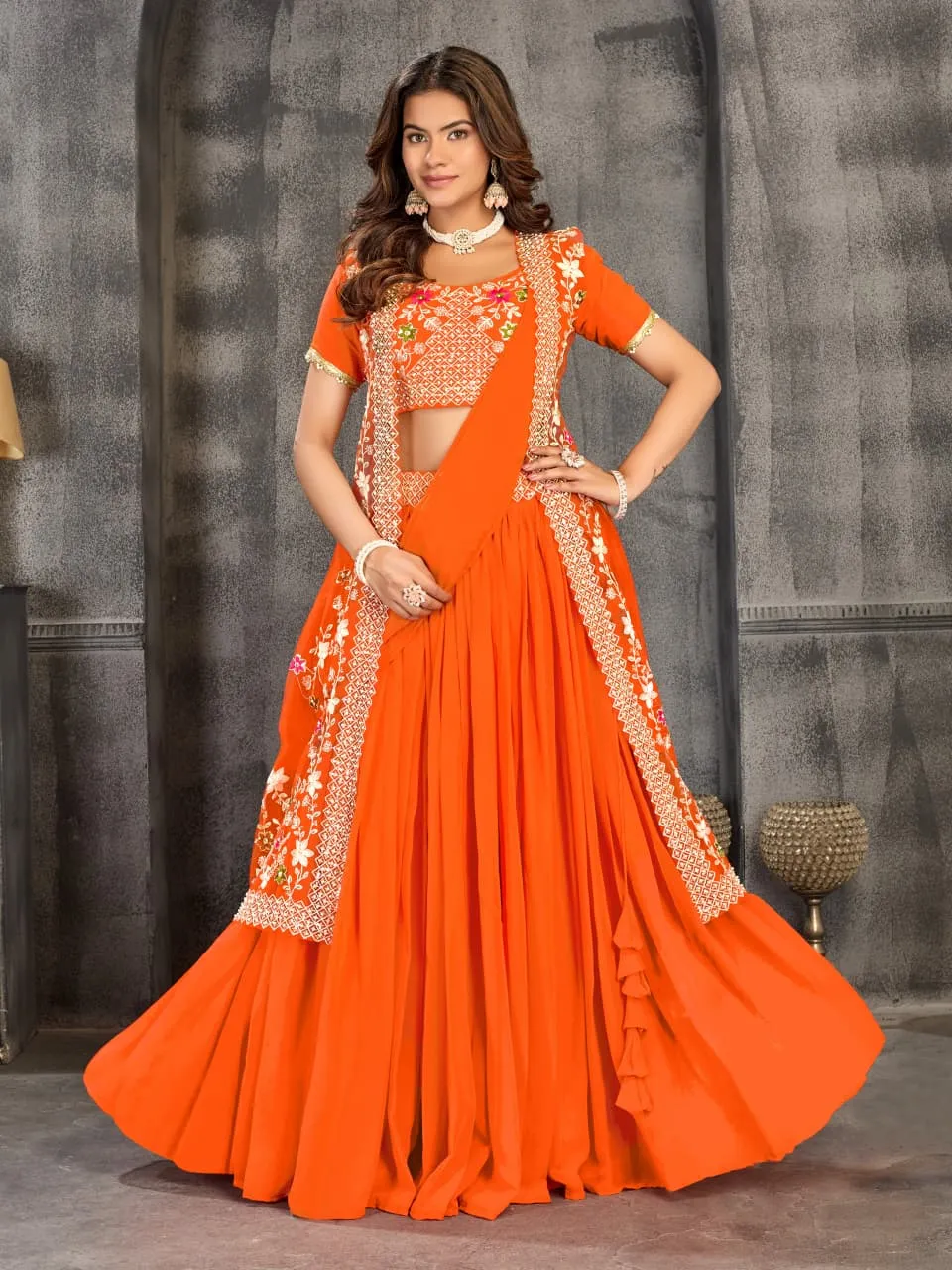Wedding Wear Half Saree with Jacket 2025 Design