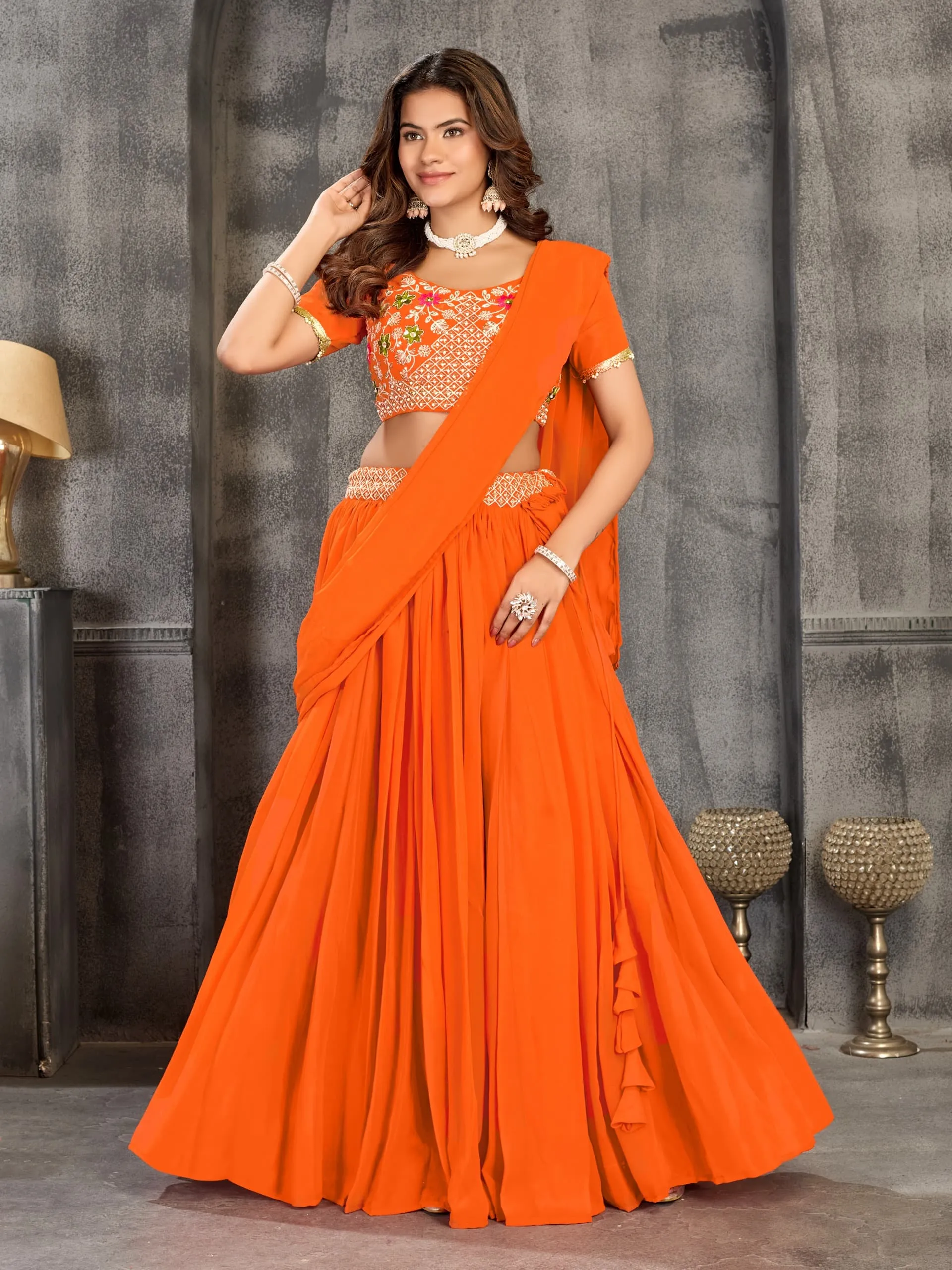 Wedding Wear Half Saree with Jacket 2025 Design