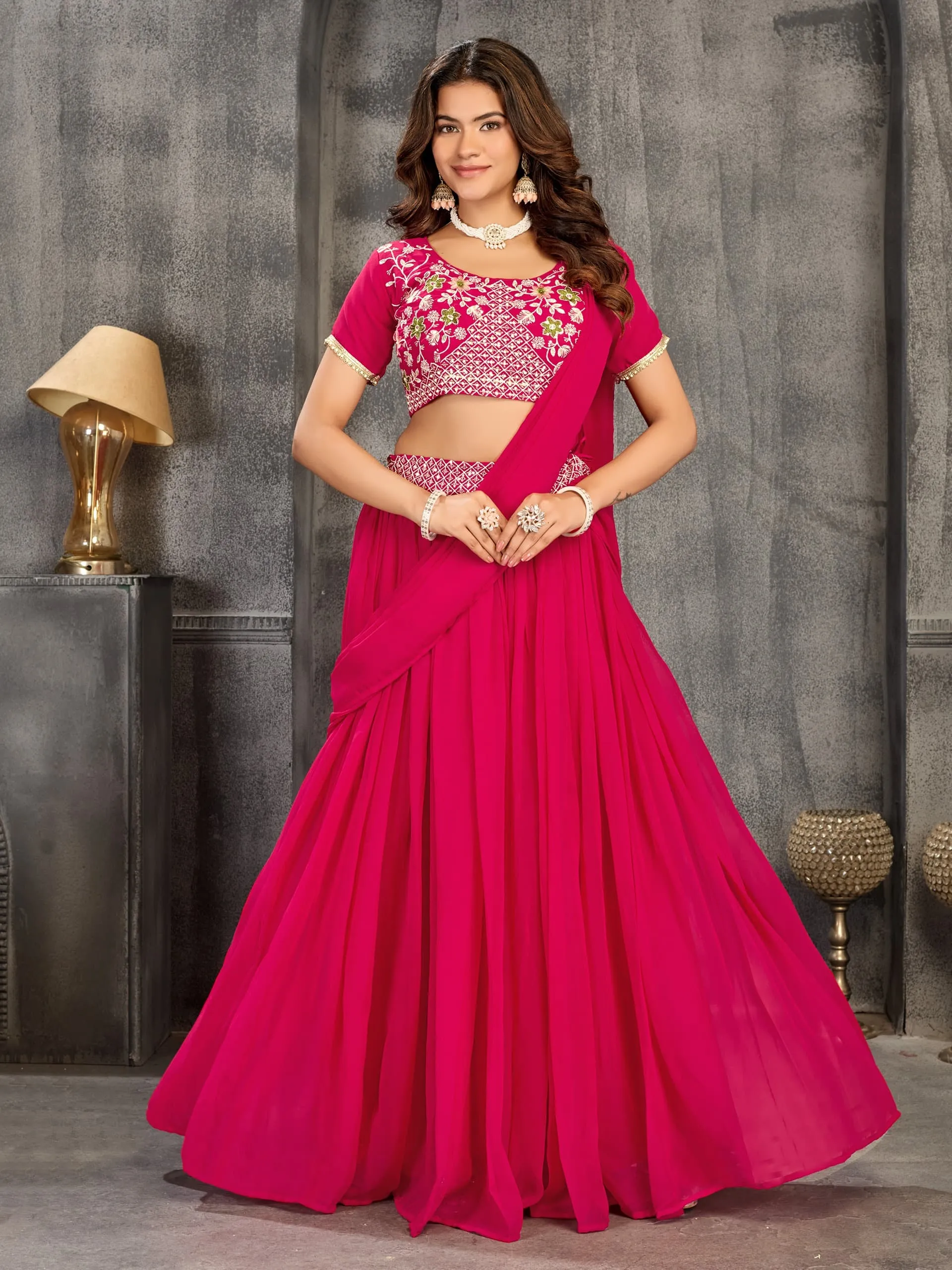Wedding Wear Half Saree with Jacket 2025 Design