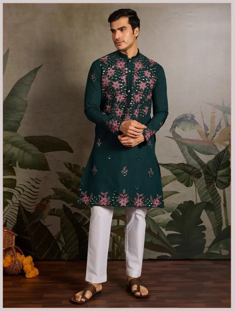 Wedding Wear Mens Embroidery Kurta