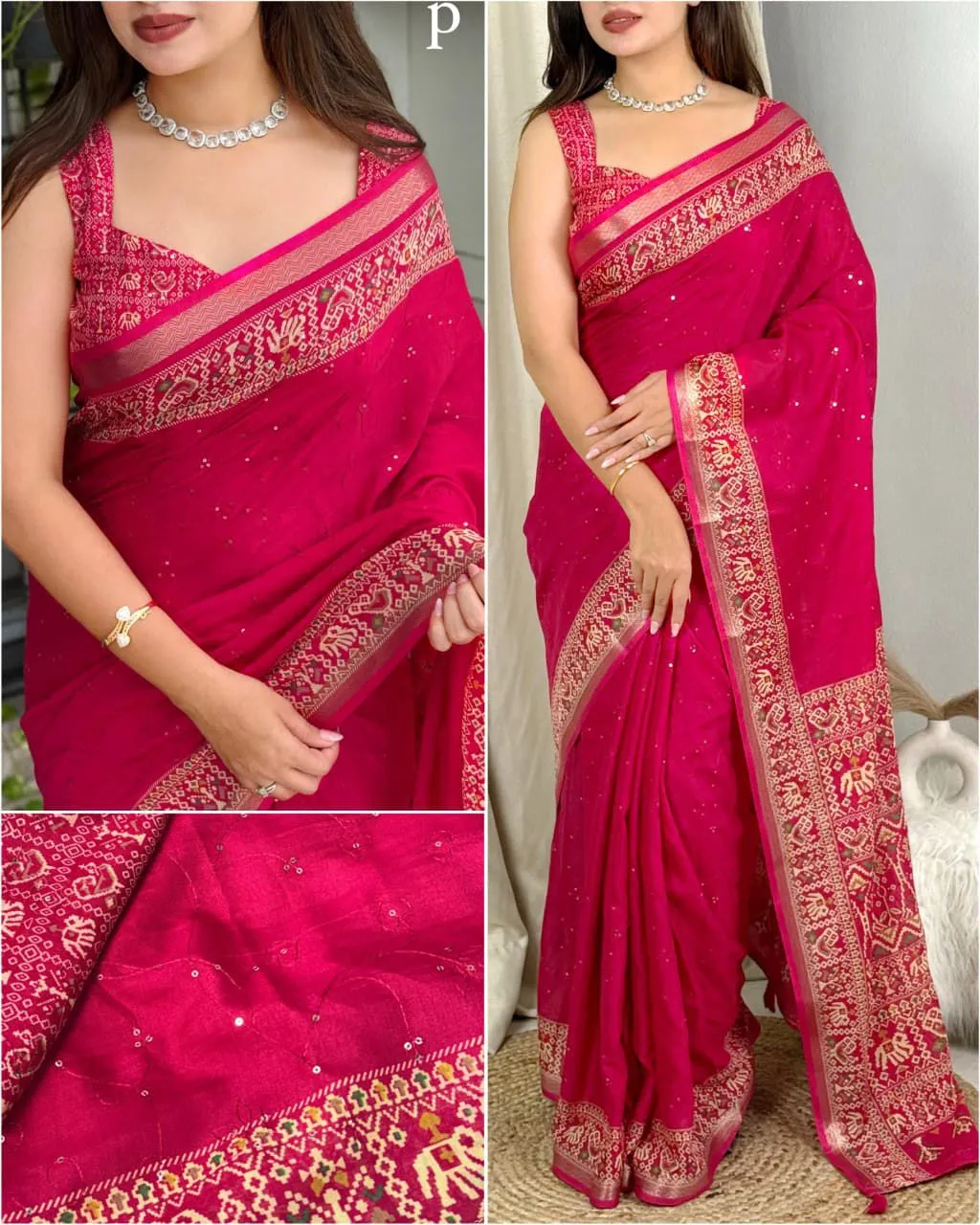 Ajrakh Pirnted Mal Cotton Saree