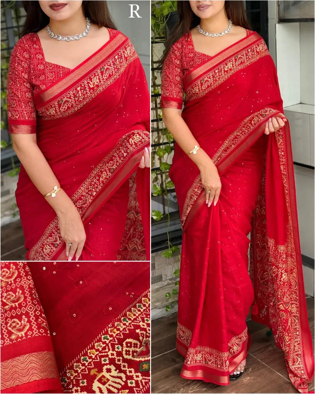 Ajrakh Pirnted Mal Cotton Saree