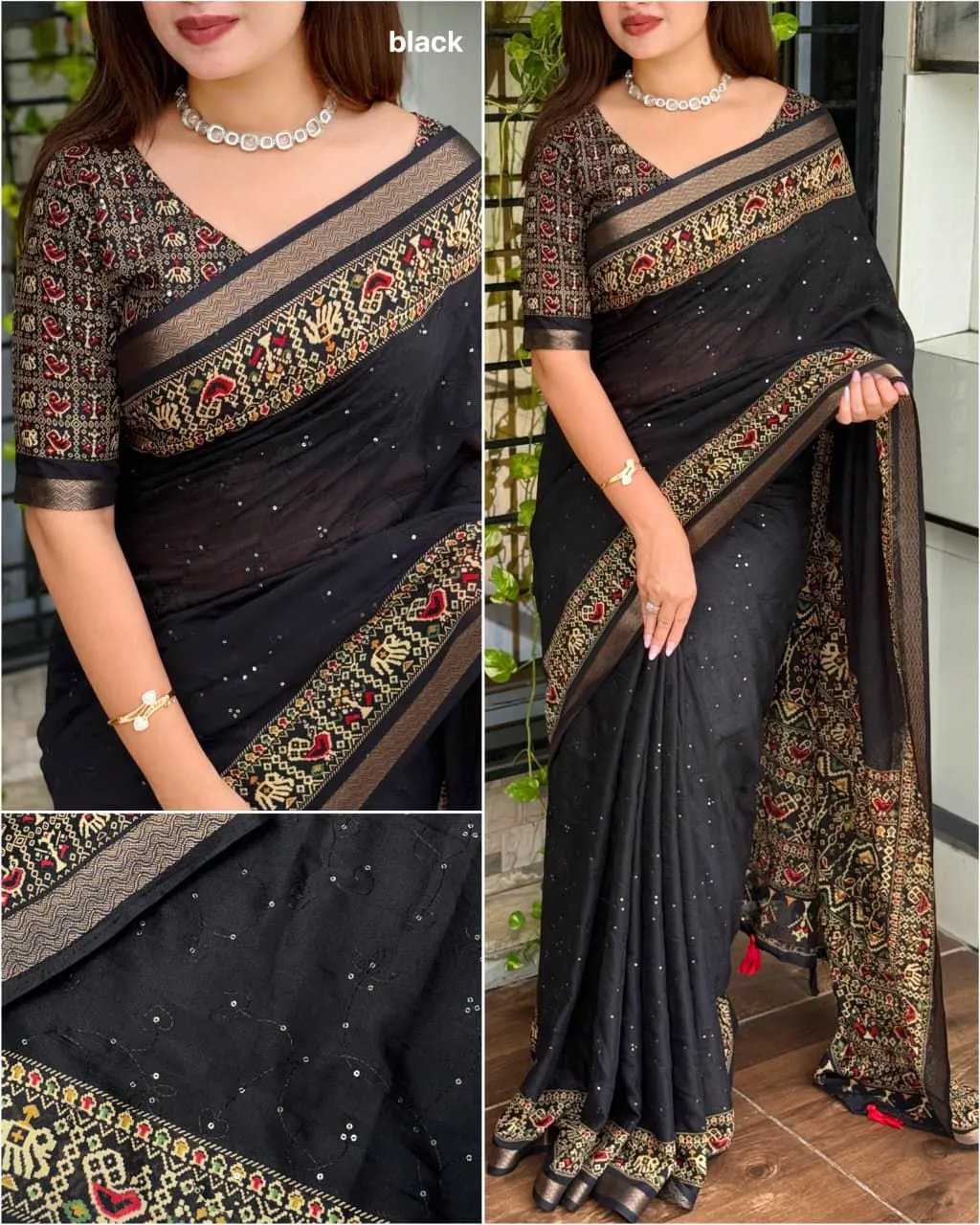 Ajrakh Pirnted Mal Cotton Saree