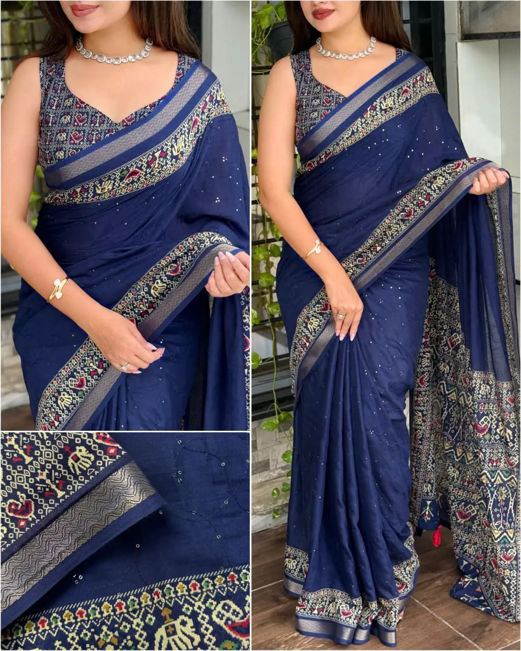 Ajrakh Pirnted Mal Cotton Saree