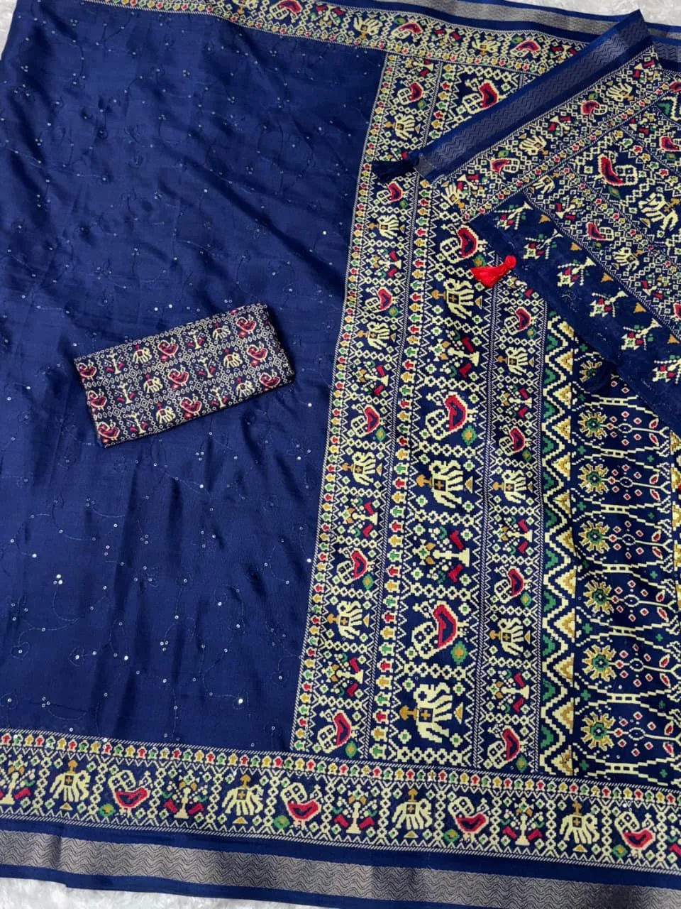 Ajrakh Pirnted Mal Cotton Saree