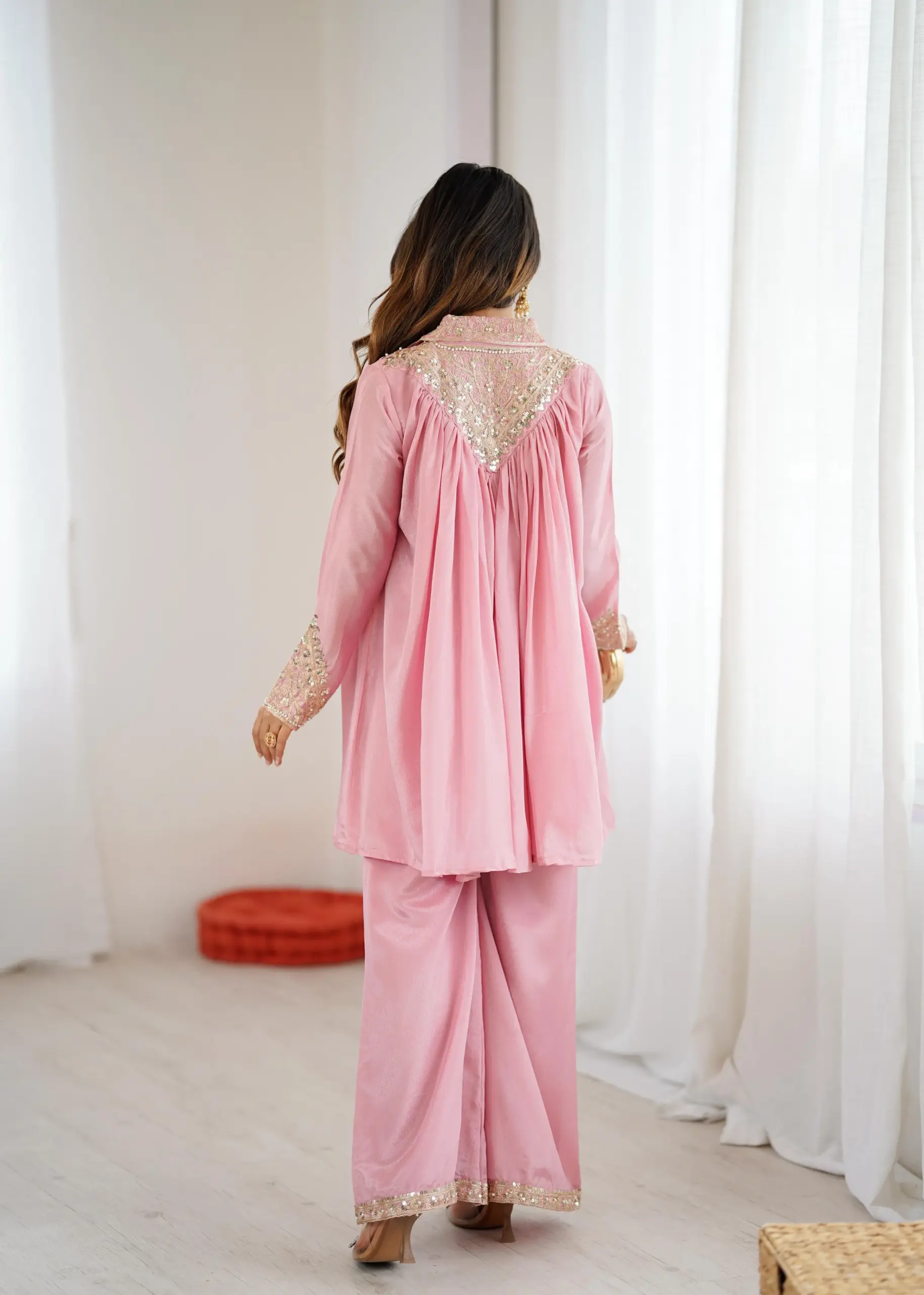Baby Pink Embroidery Co ord Set