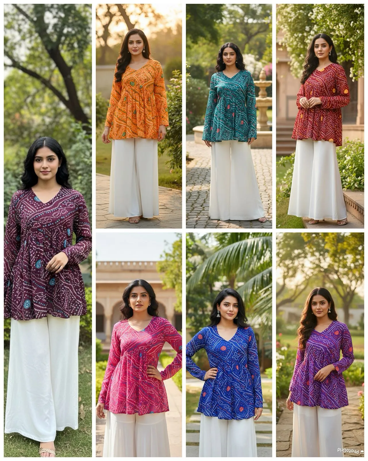 Bandhni Printed Tunic Kurti Top