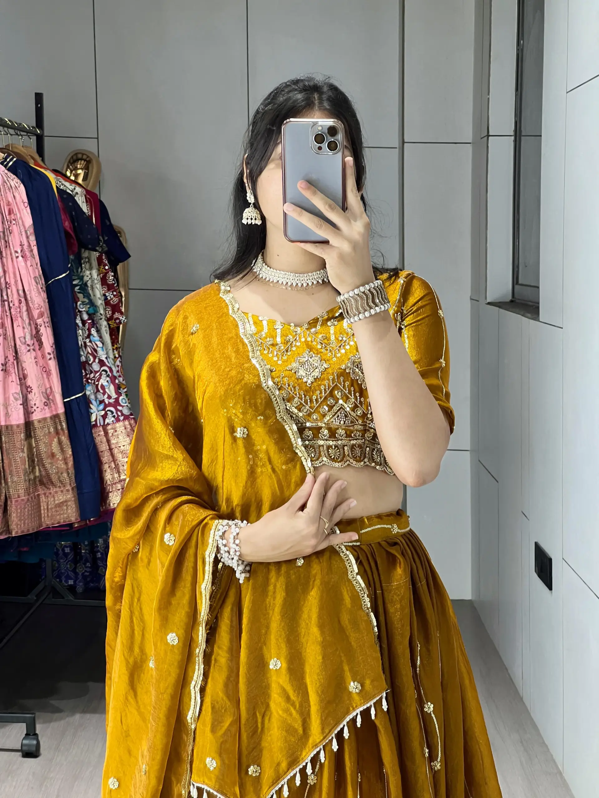 Beads Work Wedding Lehenga Choli In Purple