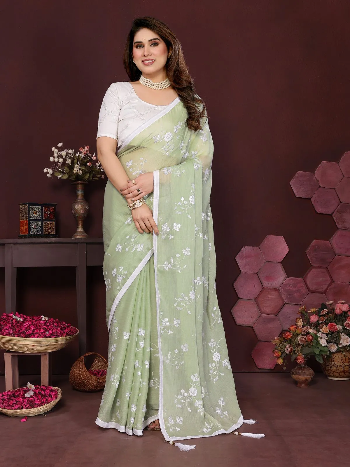 Buy Chiffon Embroidery Sarees
