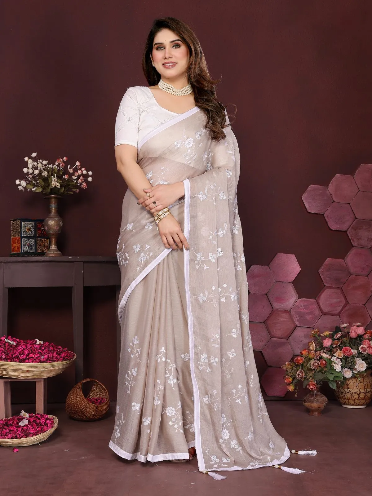 Buy Chiffon Embroidery Sarees