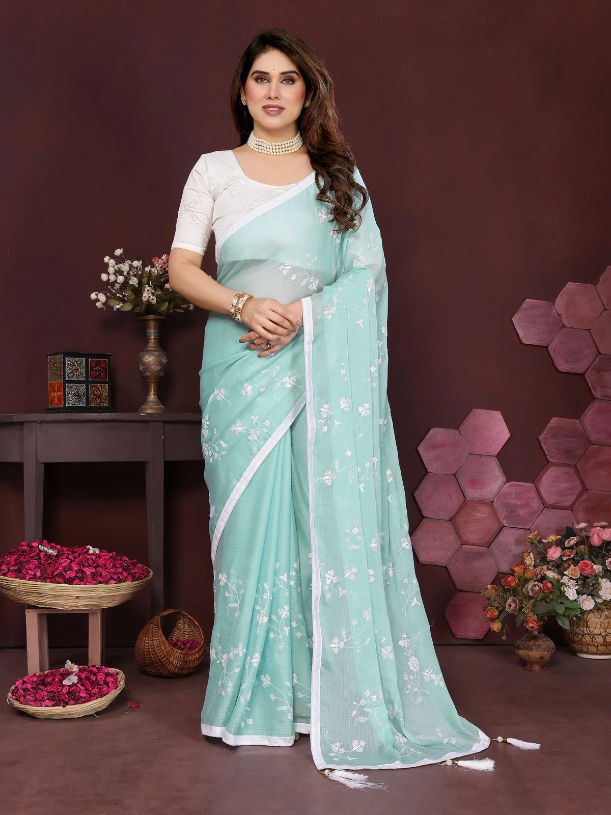 Buy Chiffon Embroidery Sarees