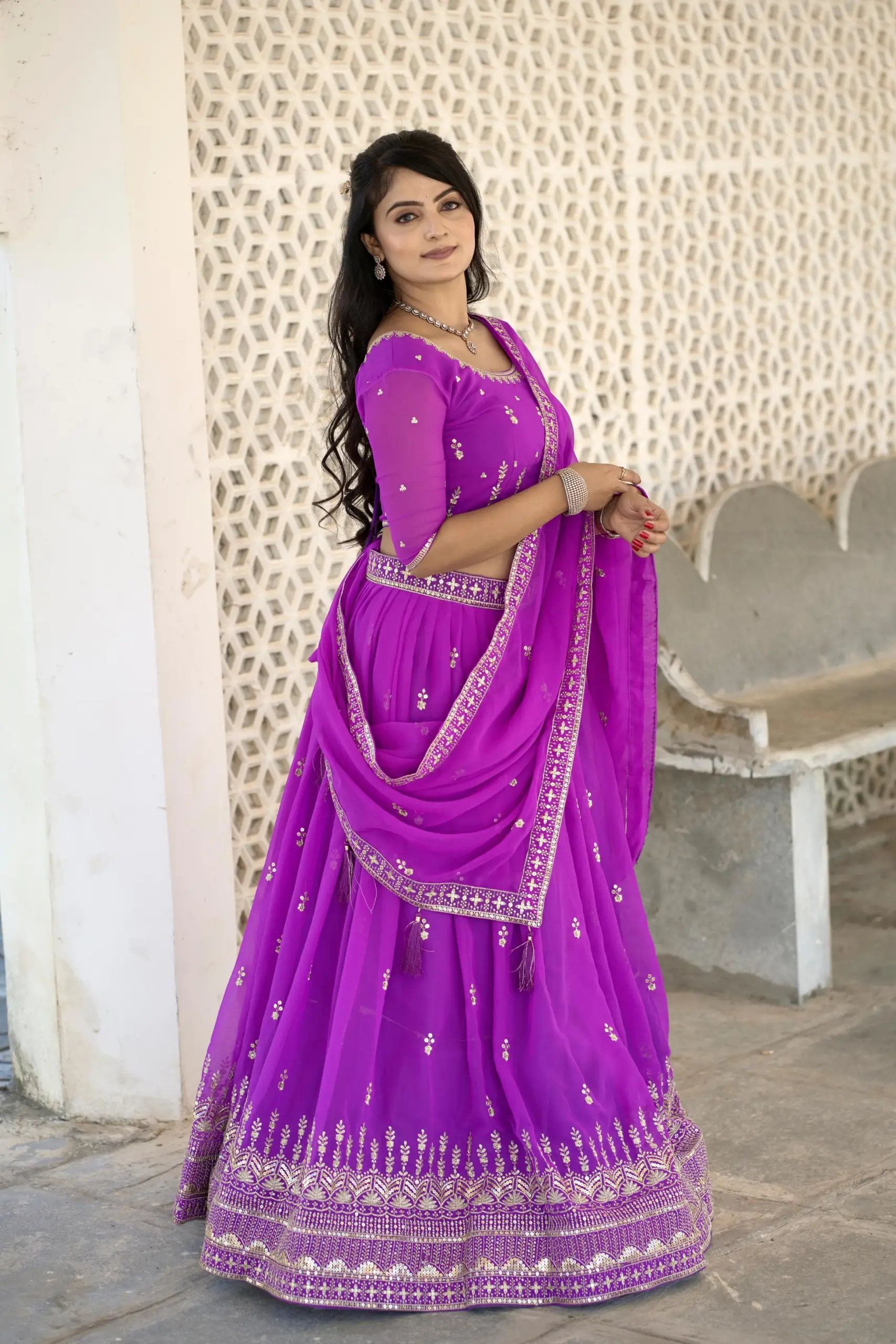 Buy Purple Embroidery Lehenga Choli