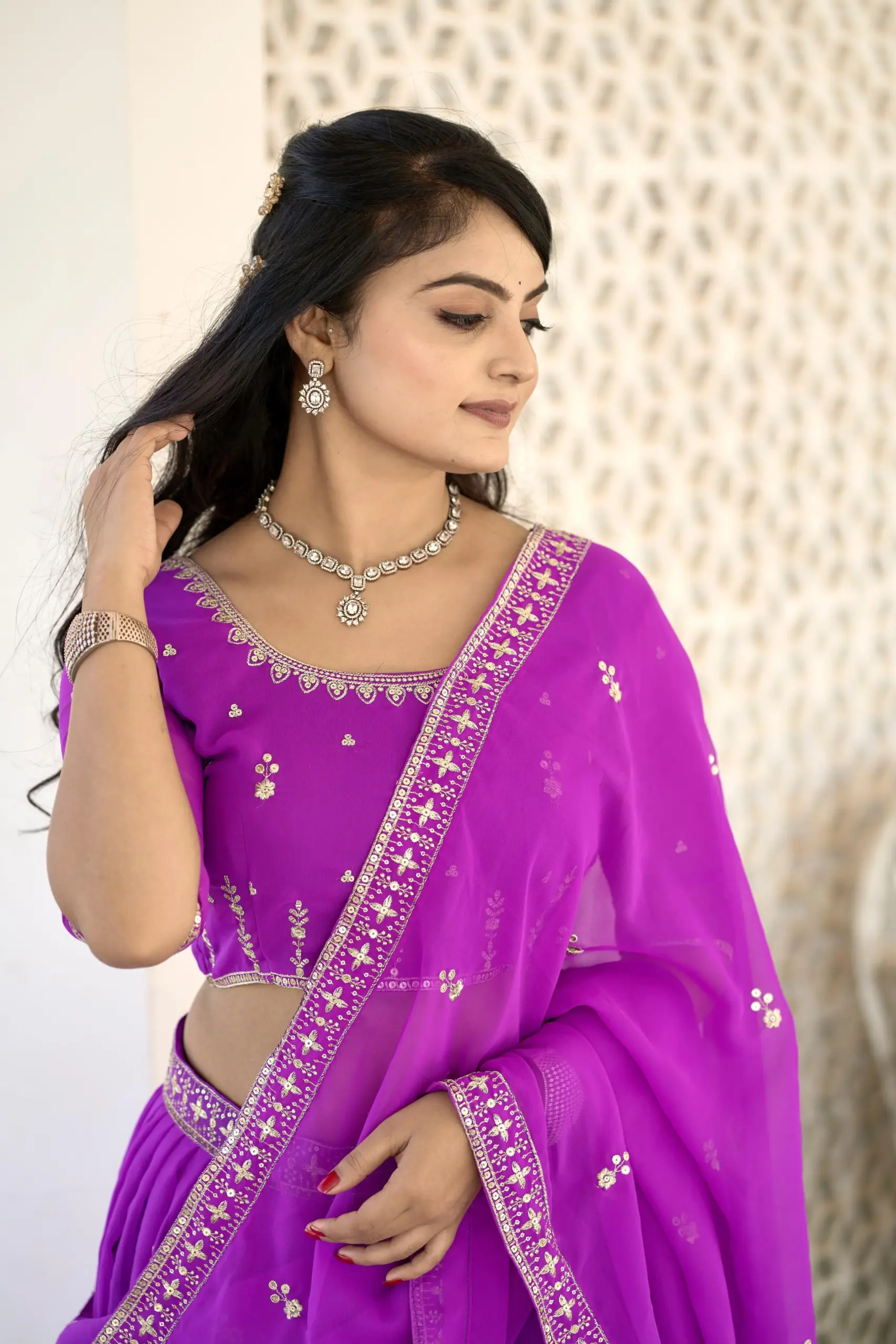 Buy Purple Embroidery Lehenga Choli