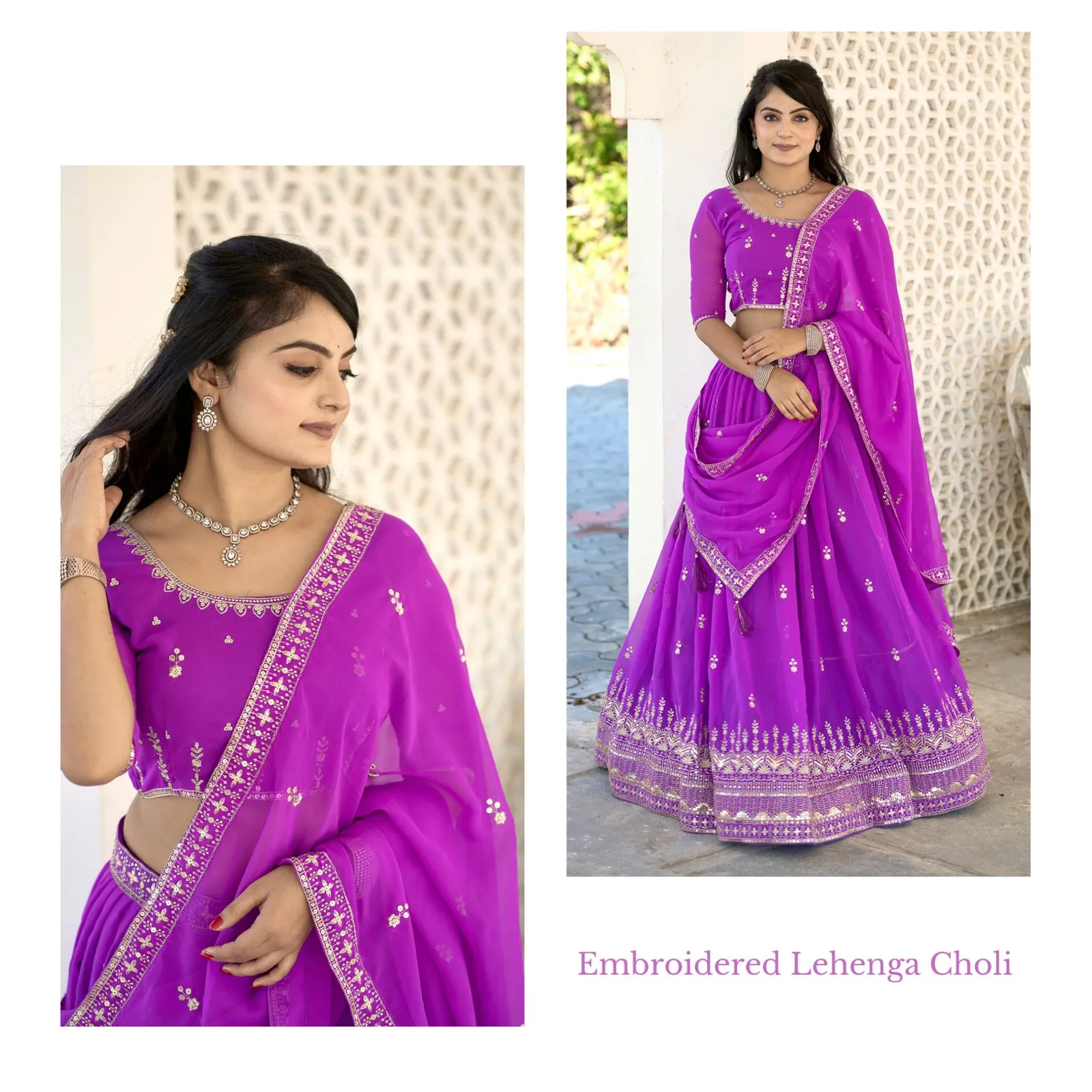 Buy Purple Embroidery Lehenga Choli