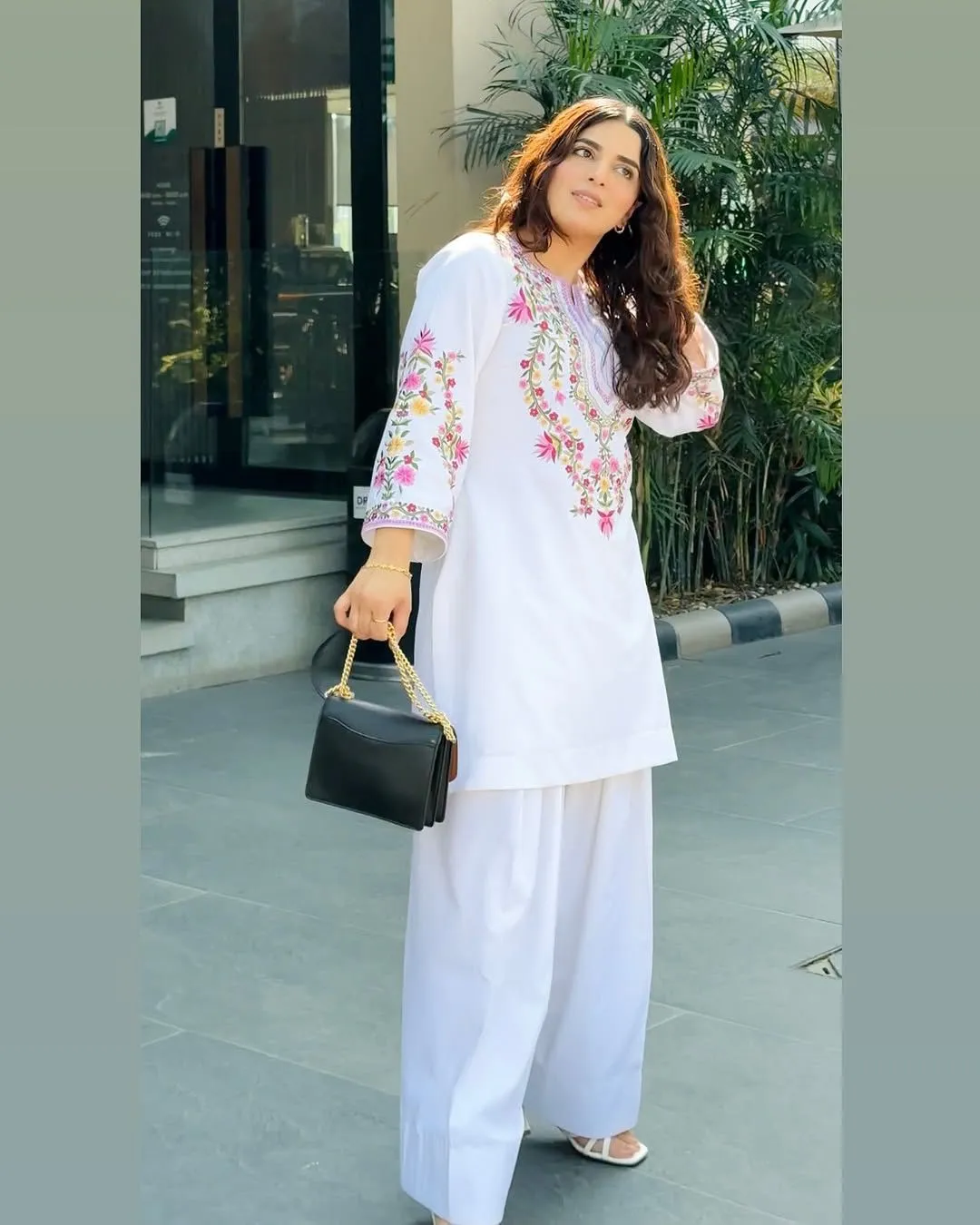 Buy White Co ord Set with Embroidery