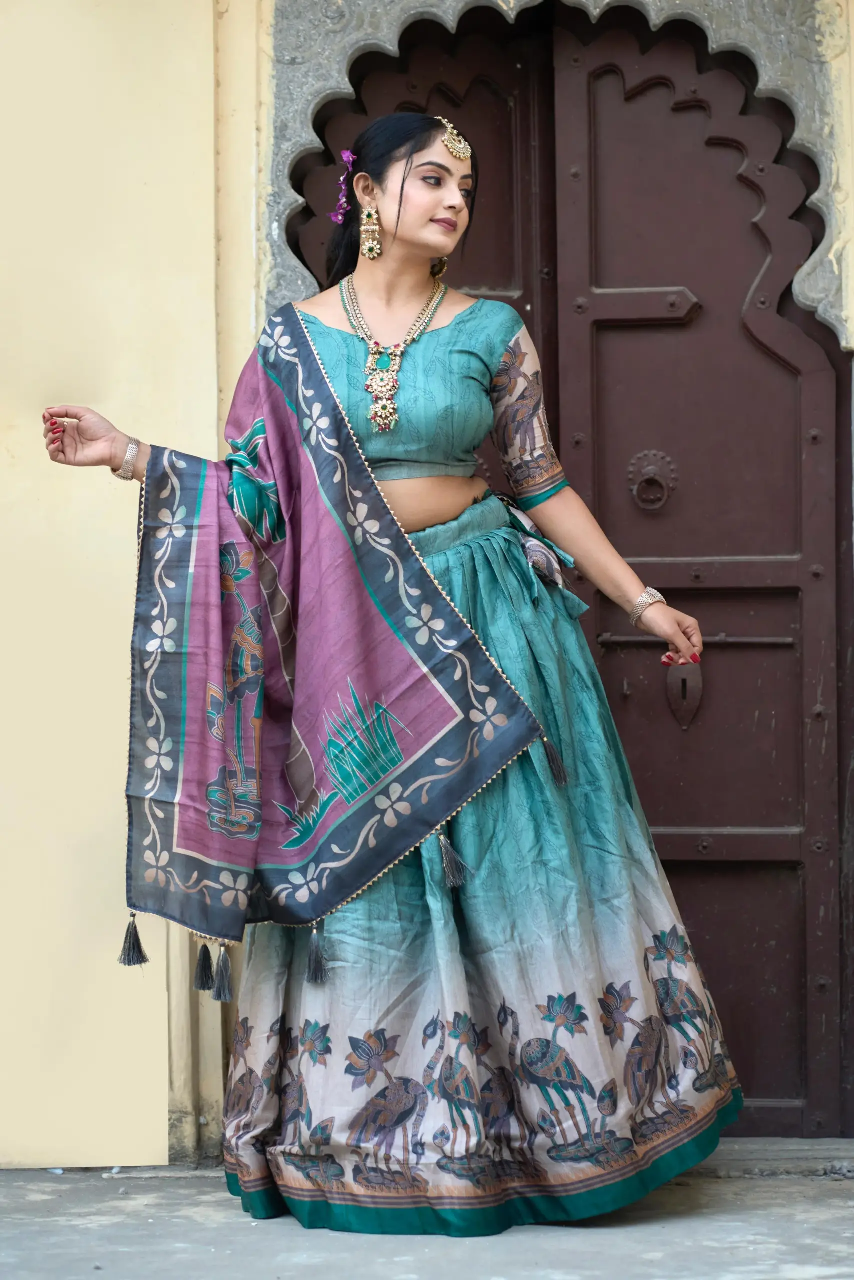 Designer Kalamkari Printed Lehenga Choli