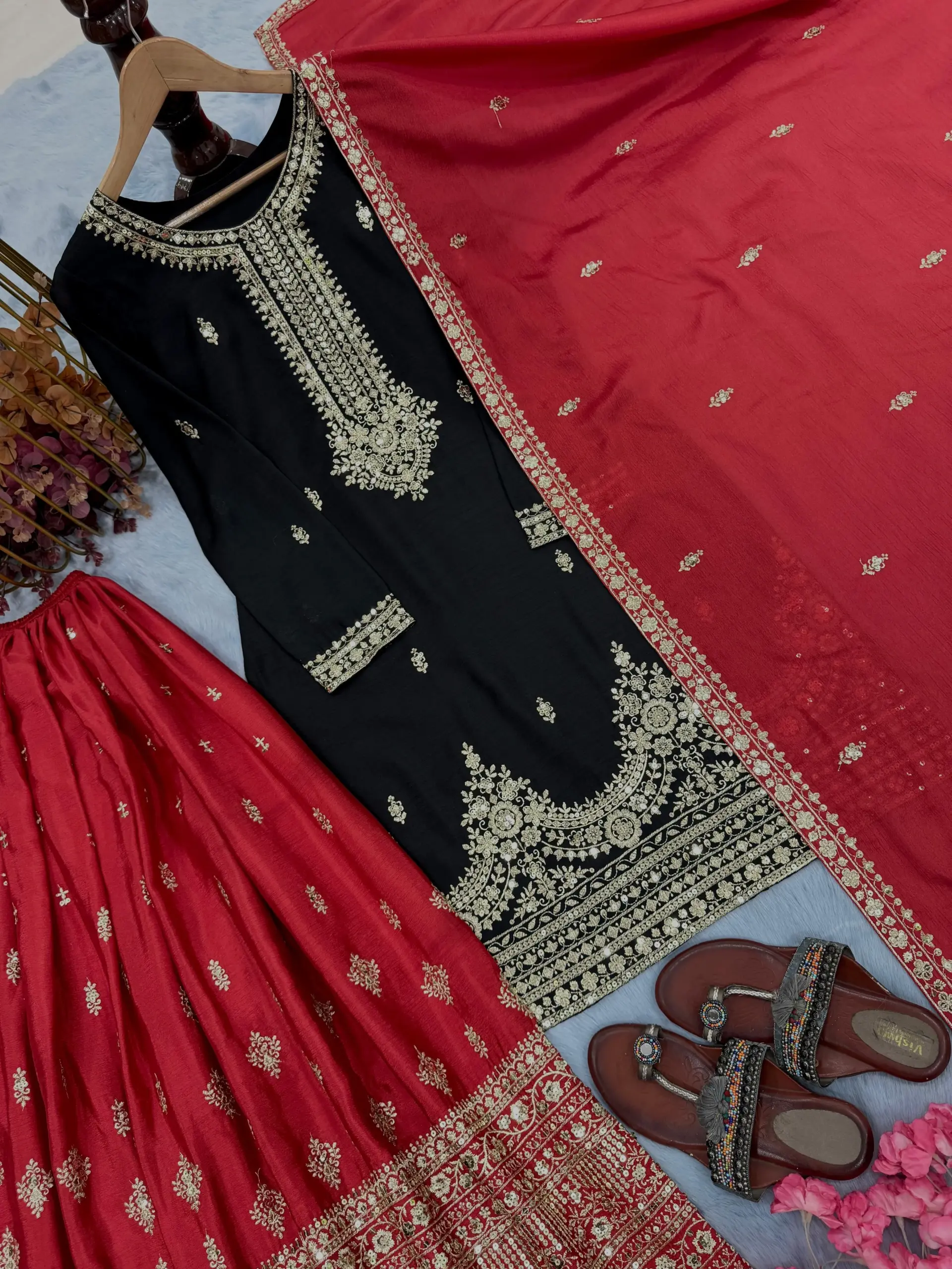 Designer Readymade Top Plazzo &amp; Dupatta Collections
