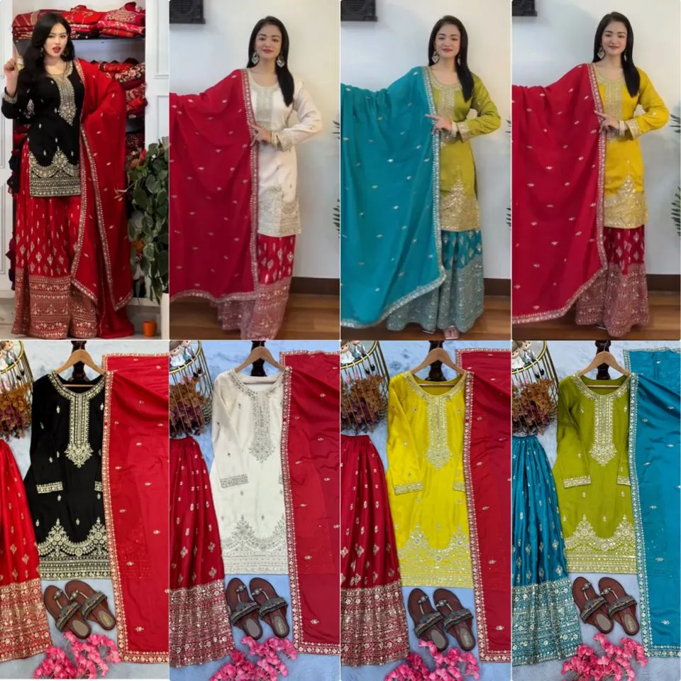 Designer Readymade Top Plazzo &amp; Dupatta Collections