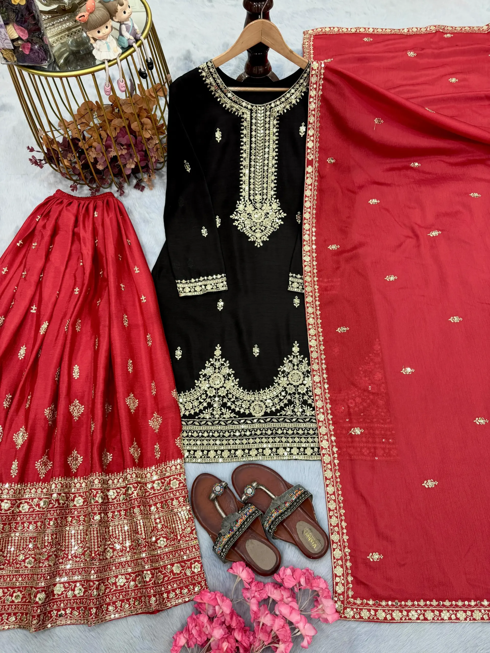 Designer Readymade Top Plazzo &amp; Dupatta Collections