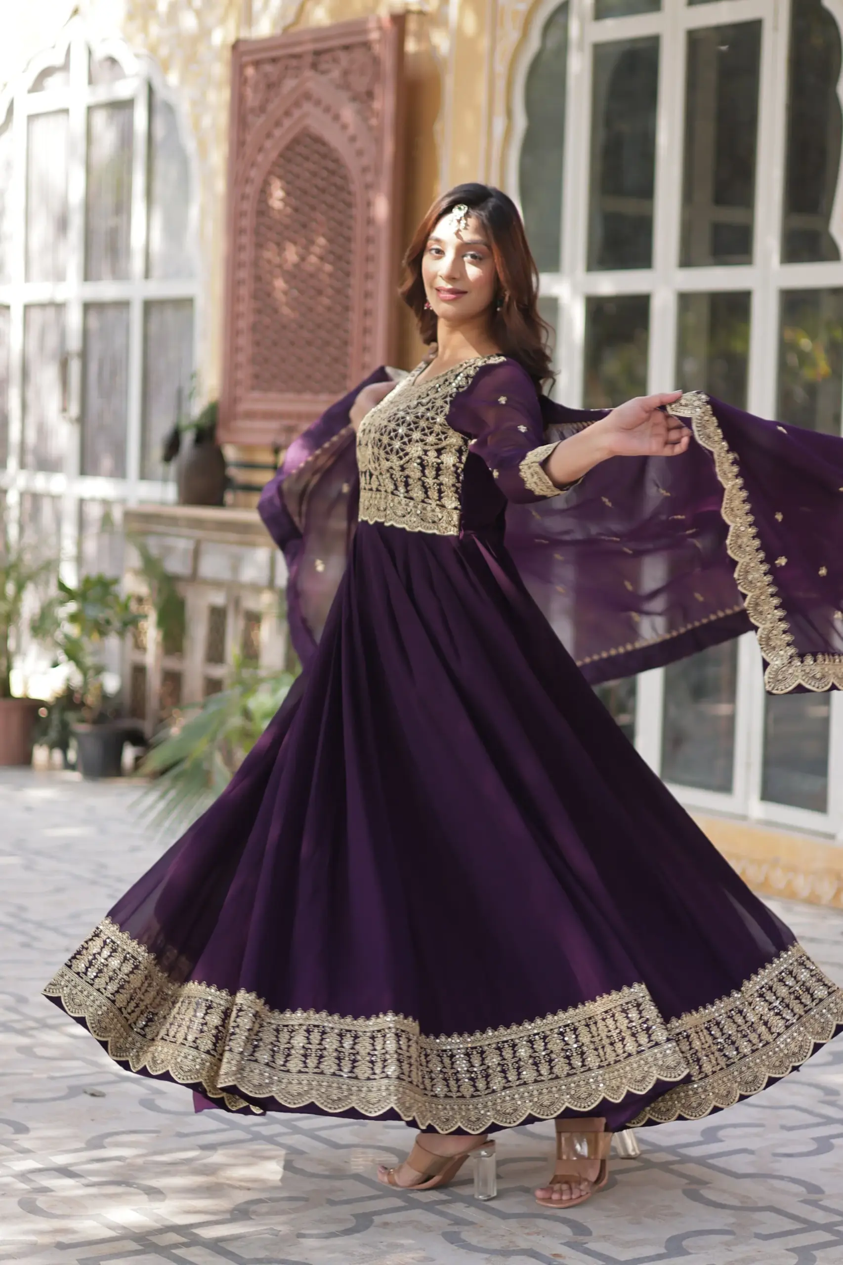 Diwali Special Designer Gown with Dupatta