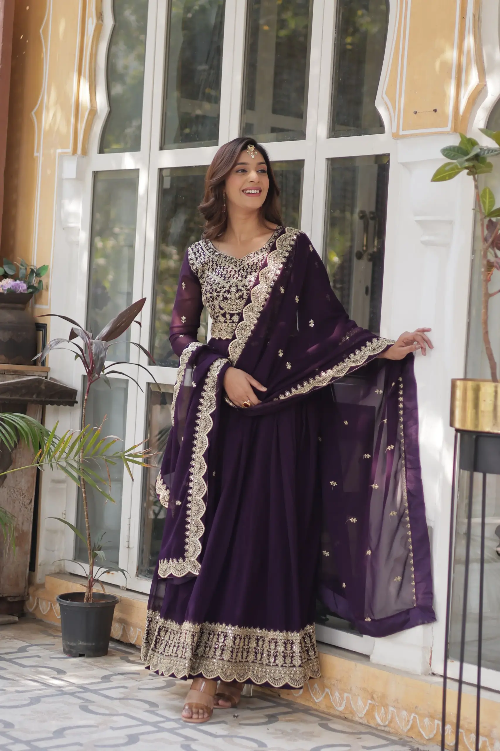 Diwali Special Designer Gown with Dupatta
