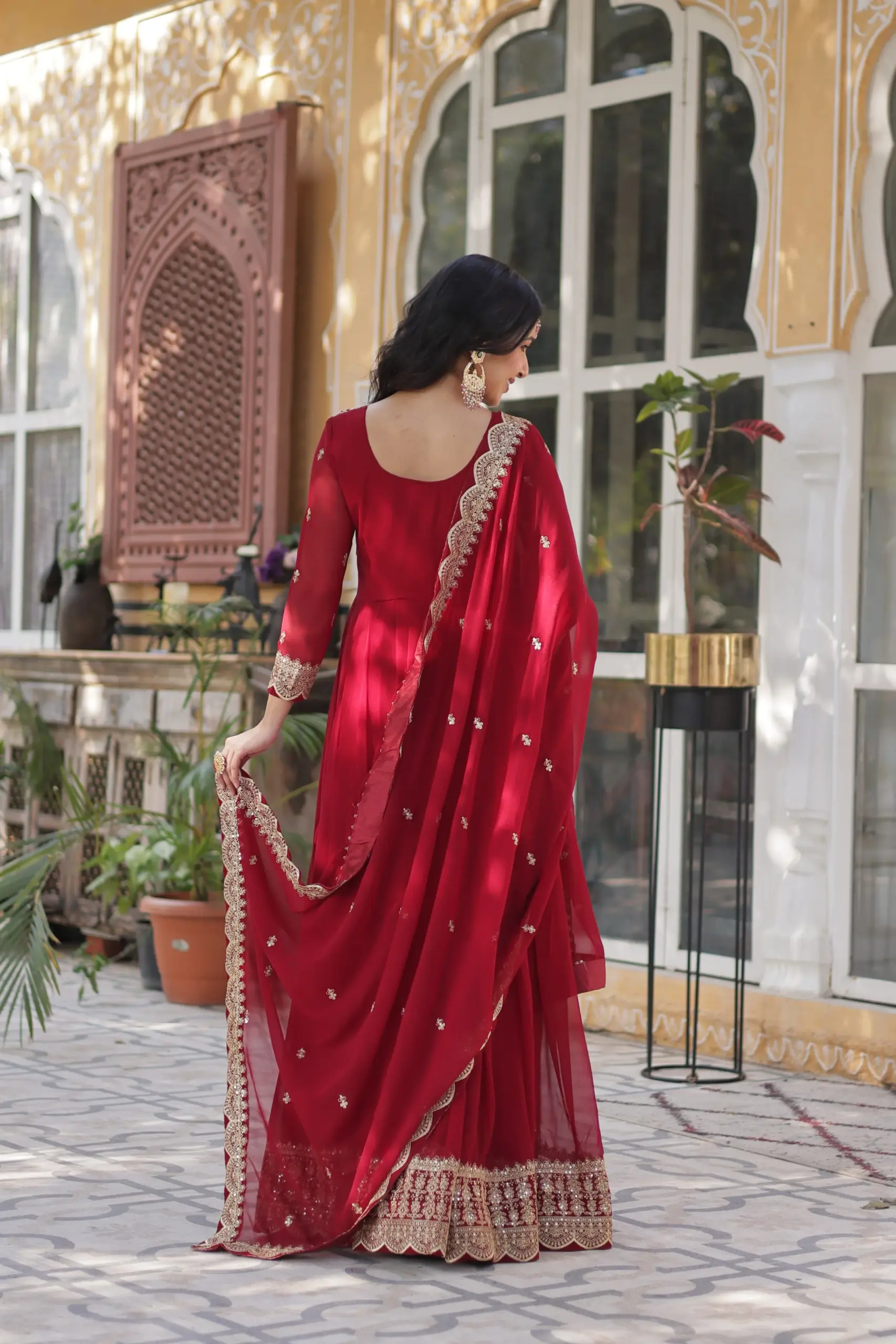 Diwali Special Designer Gown with Dupatta