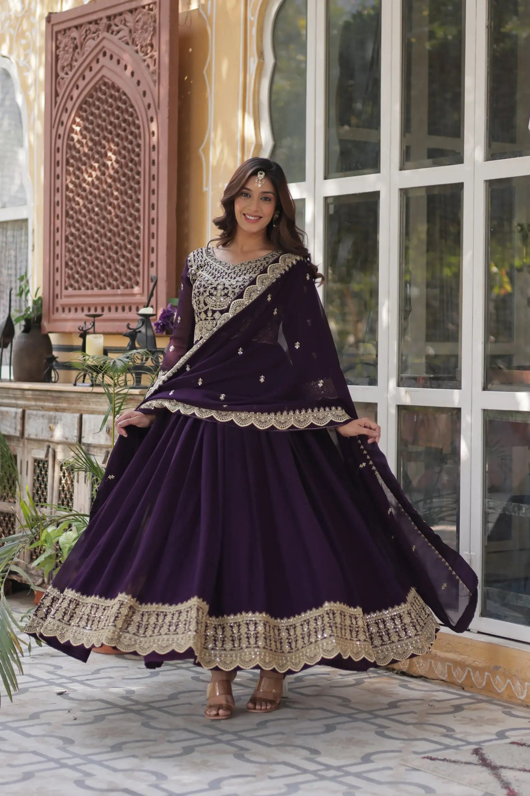 Diwali Special Designer Gown with Dupatta